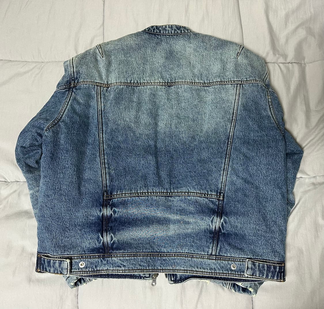 쿠어 패디드 바이커 데님 자켓 L 새제품 상품이미지2