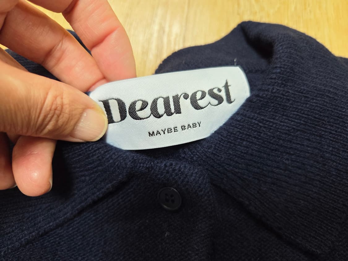 메이비베이비(MAYBEBABY) 디어리스트 네이비 카라 니트원피스 새상품 상품이미지5