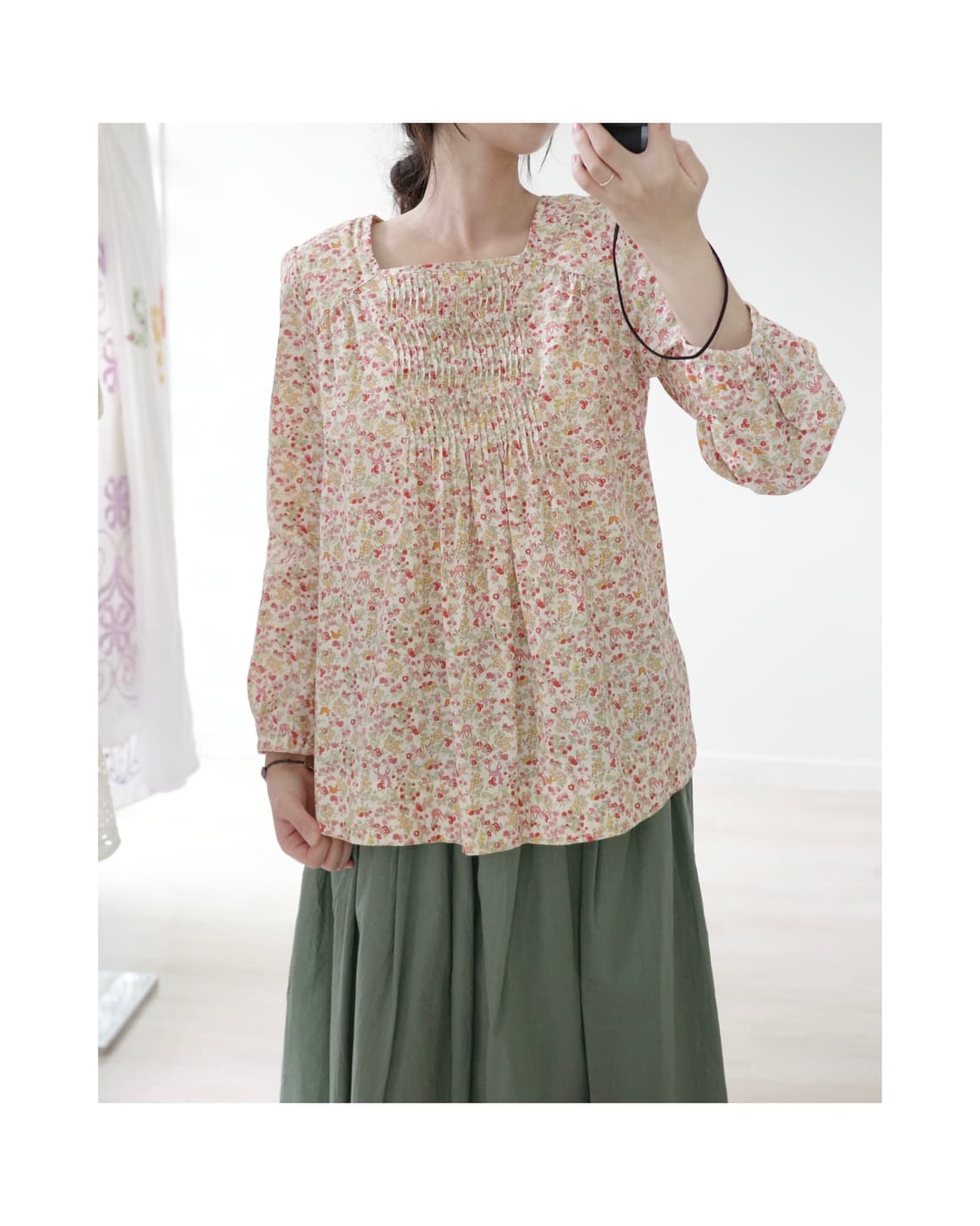  Vintage floral-bambi pattern blouse 상품이미지5