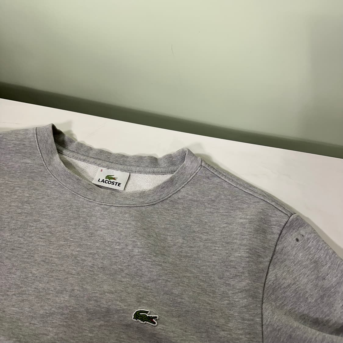 5 XL 라코스테 그레이 기본로고 코튼 맨투맨 상품이미지2