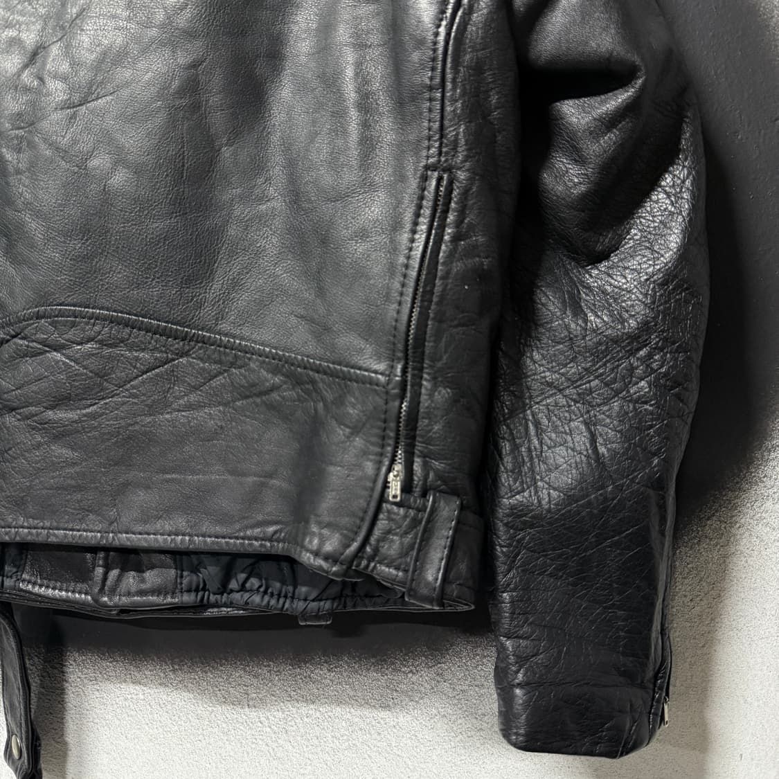 Tokyo 도쿄 레더 락 고스 펑크 소가죽 크롭 라이더 자켓 상품이미지7