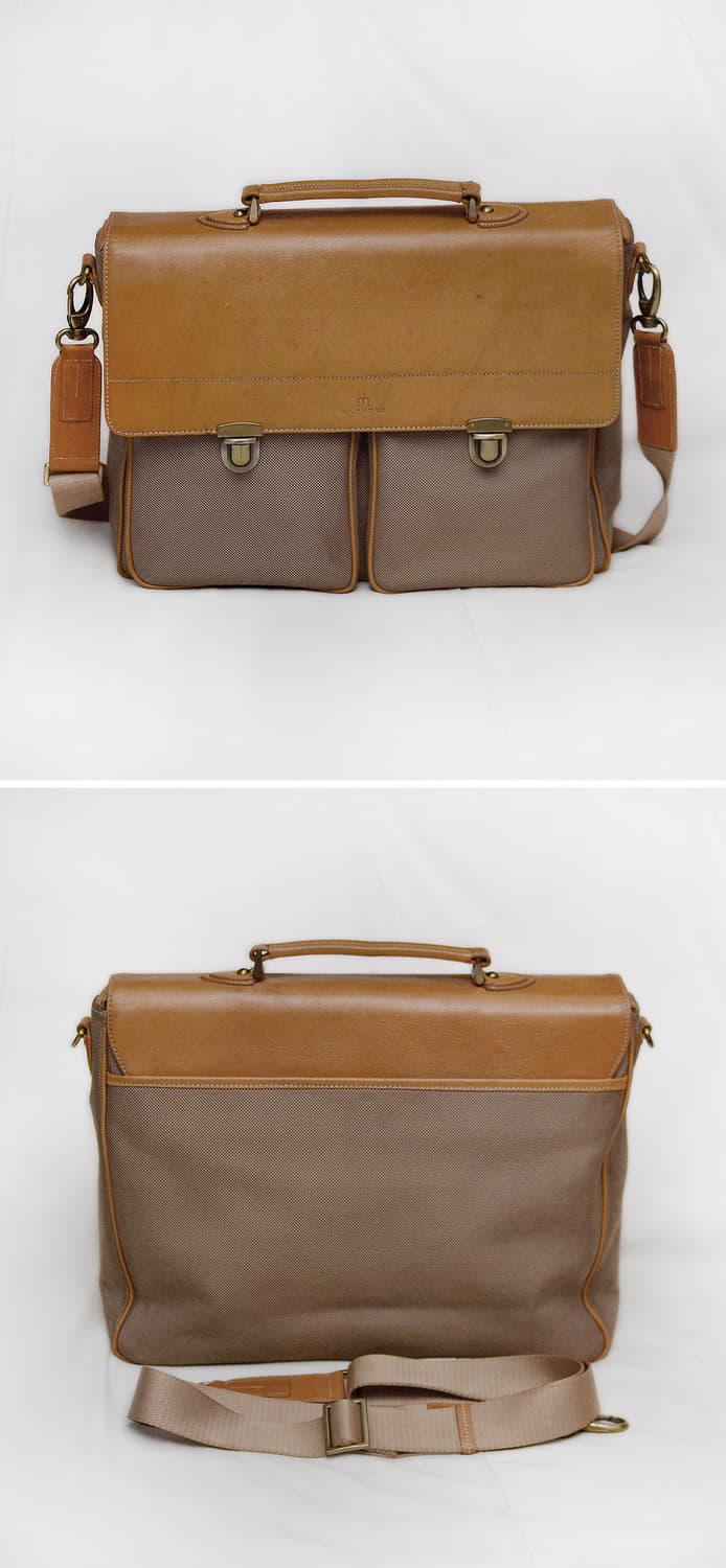 코오롱 맨스타 컬렉션 라인 캔버스 레더 플랩 메신저백 상품이미지2