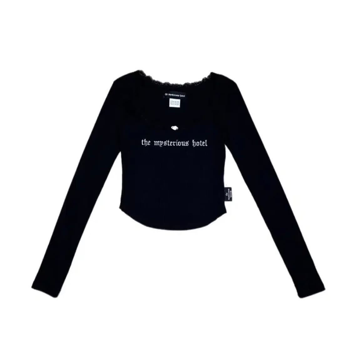 [ONE SIZE] 더 미스테리어스 호텔 레이스 플라워 슬리브 블랙 상품이미지1