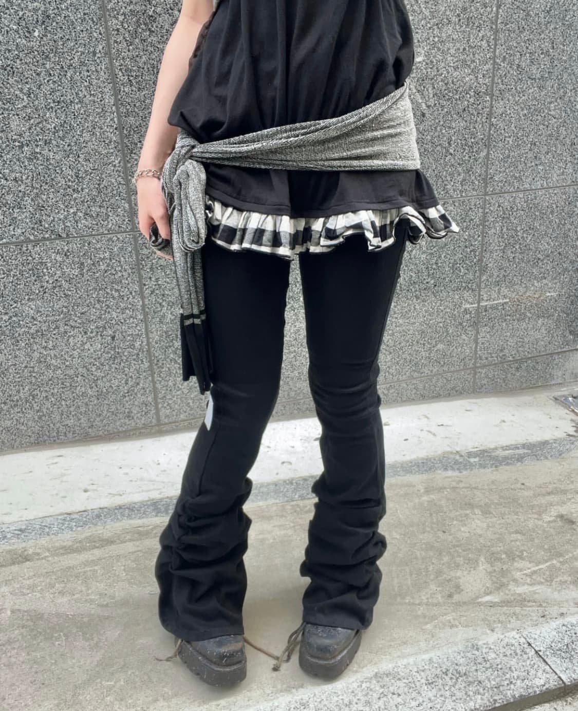 rick owens type stacked denim pants 상품이미지1
