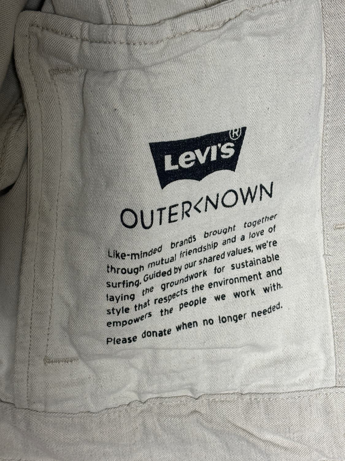 Levi's × Outerknown 아이보리 트러커 데님 자켓 L 상품이미지3