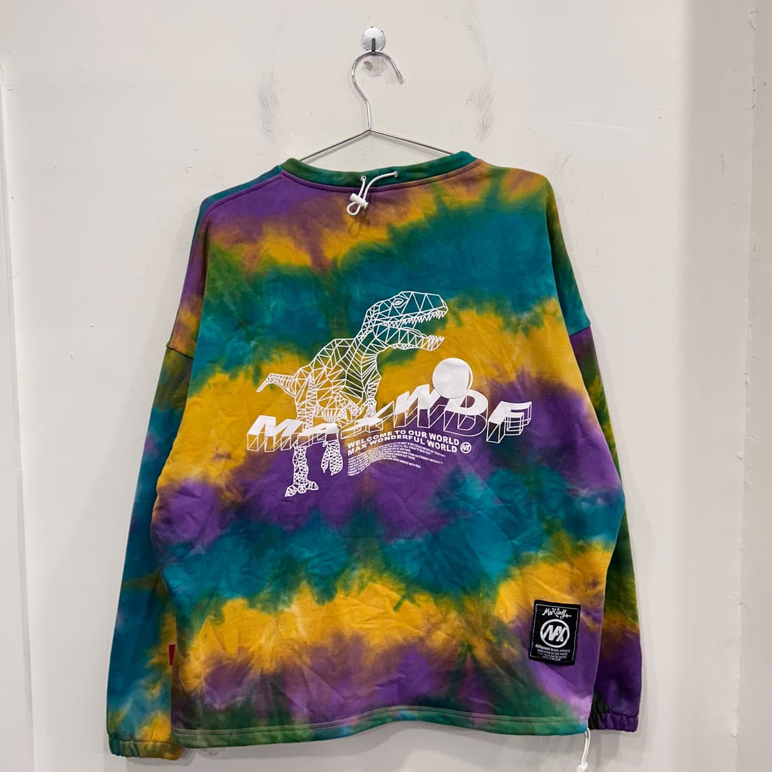 MAXWDF 빈티지 물나염 패턴 스트링 맨투맨 상품이미지5