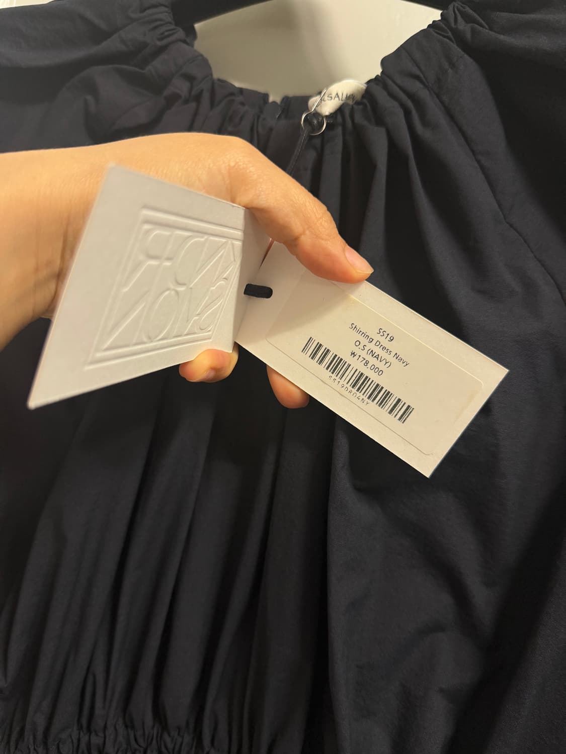 킨더살몬 shirring Dress Navy 상품이미지4