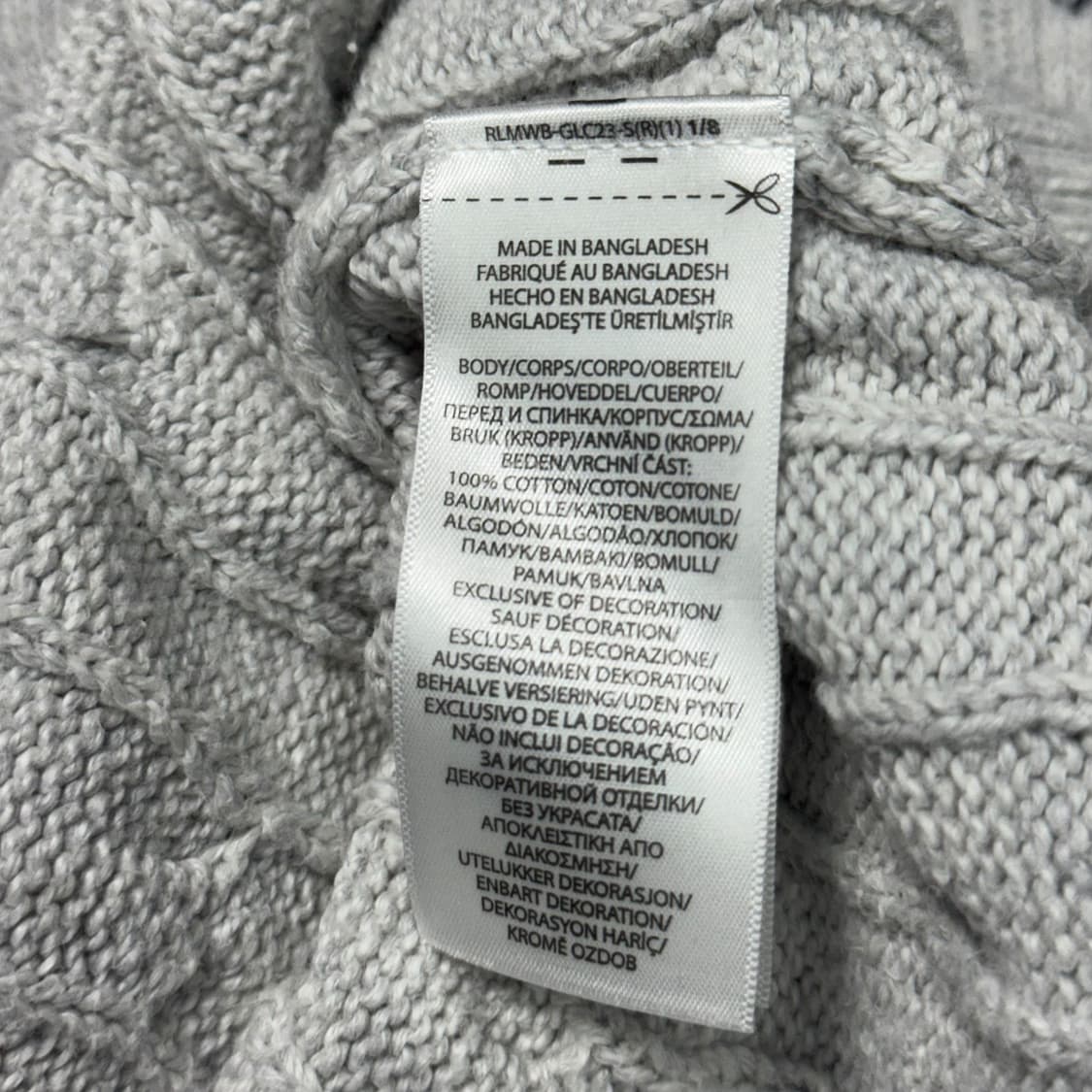 (L) 폴로 랄프로렌 신형라벨 케이블 니트 라이트 그레이 상품이미지5