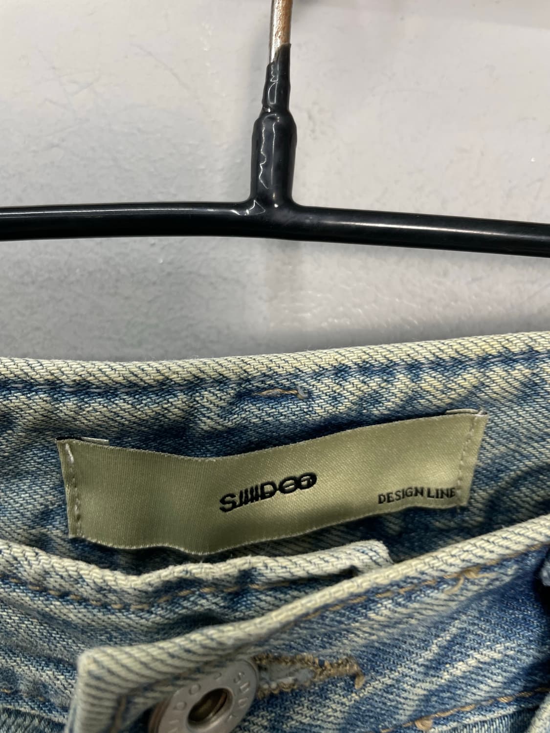 시도 무릎 스티치 디테일 워시드 그린 데님 팬츠 H1544 상품이미지6