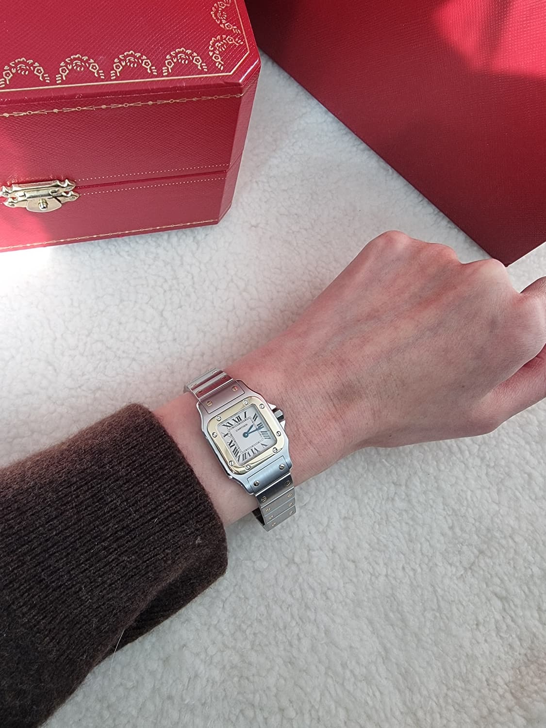 [까르띠에 정품 보증서] 산토스 갈베 18K 콤비 쿼츠 스몰 여성시계 상품이미지7