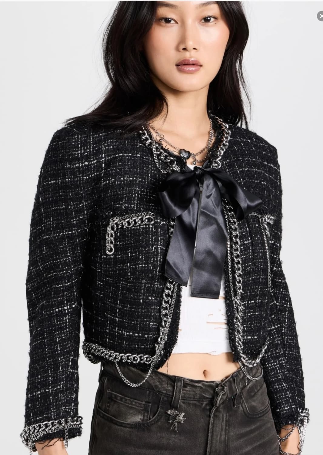 [고윤정님 착용] R13 체인 숄더 트위드 자켓 상품이미지3