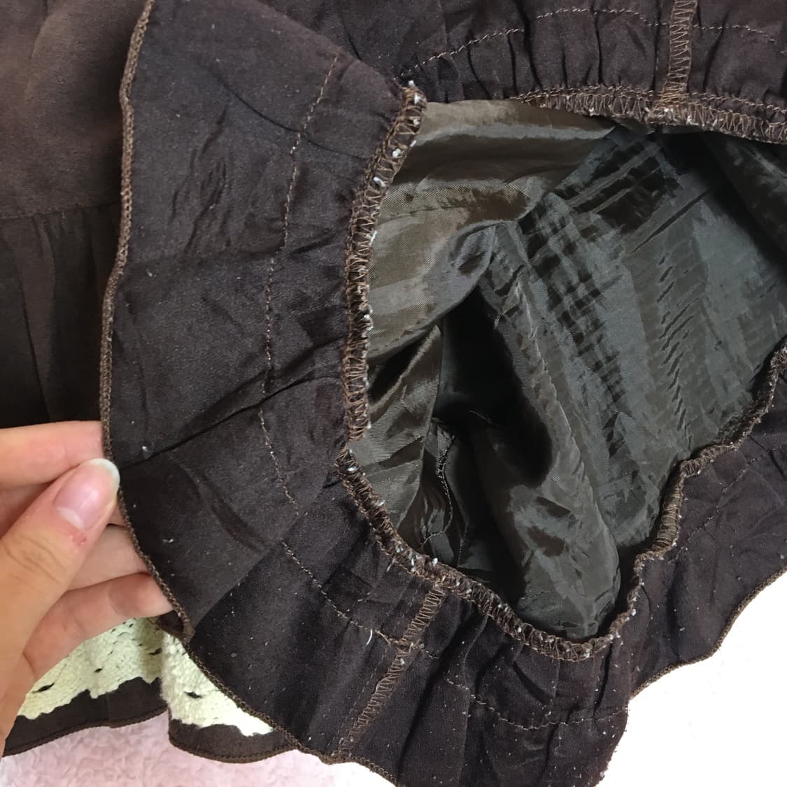 빈티지 라떼갸루 초코 브라운 레이스 큐롯 스커트 히메갸루 상품이미지3