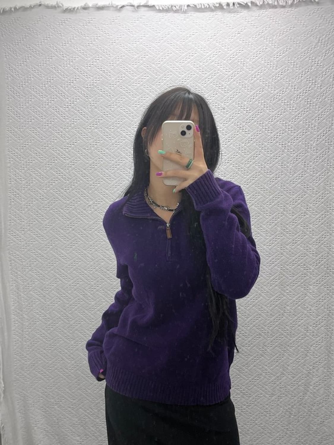 폴로 랄프로렌 그린포니 퍼플 홀리데이 반집업 니트 S C07092 상품이미지1