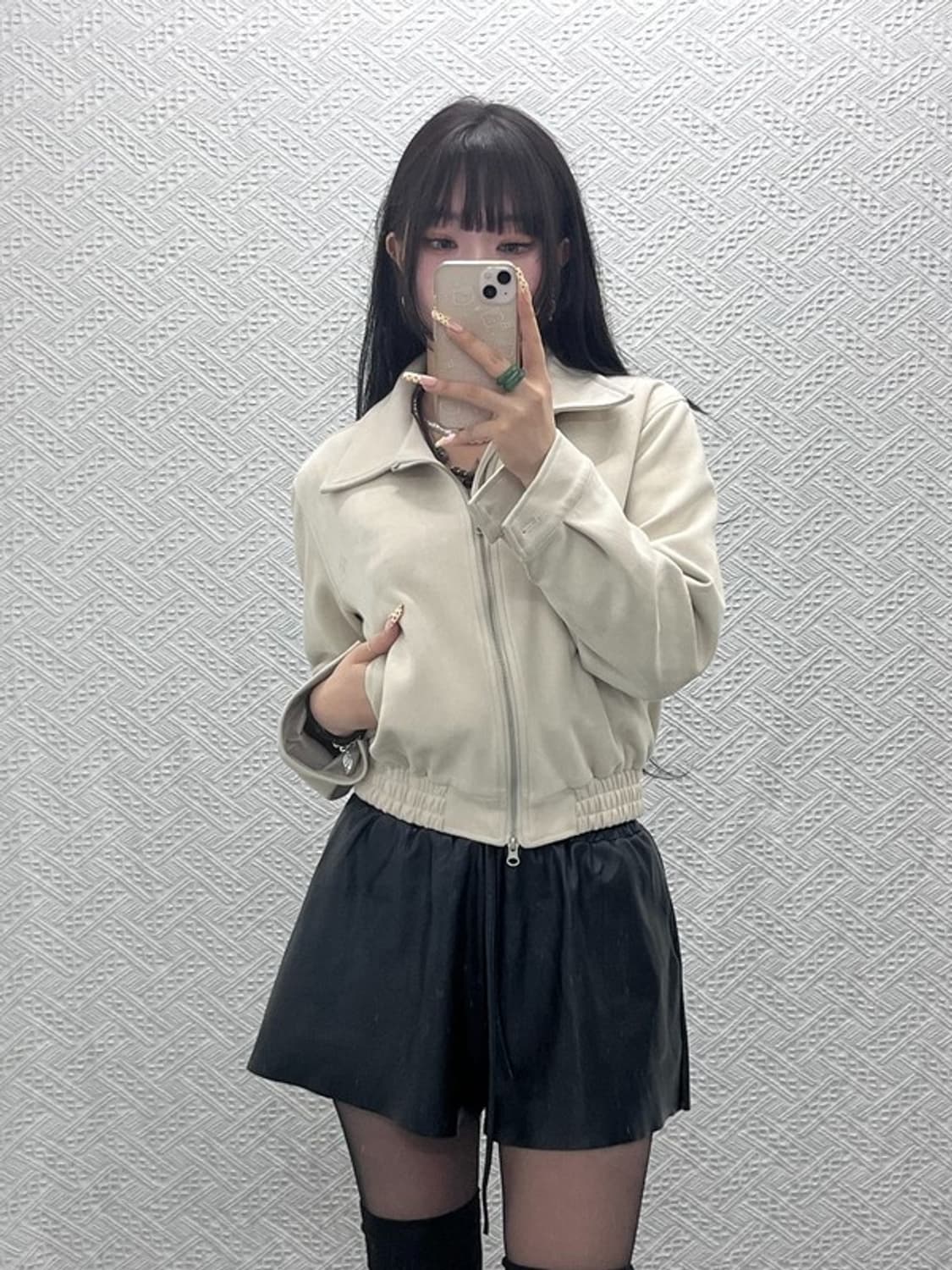 빈티지 모던시크 핀터걸 스프링 스웨이드 자켓 C10032 상품이미지2