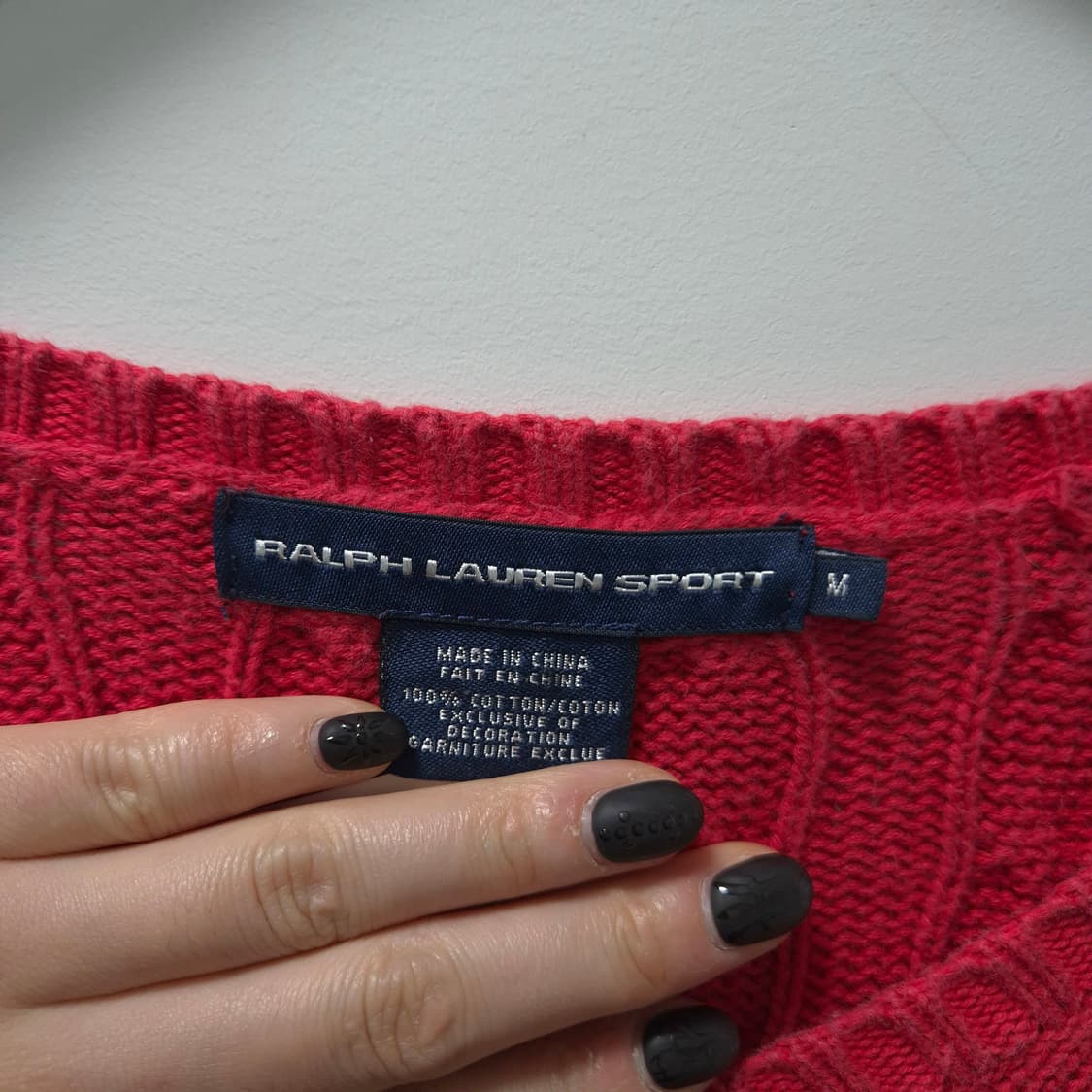 폴로 랄프로렌 브이넥 꽈베기 니트 M 상품이미지4