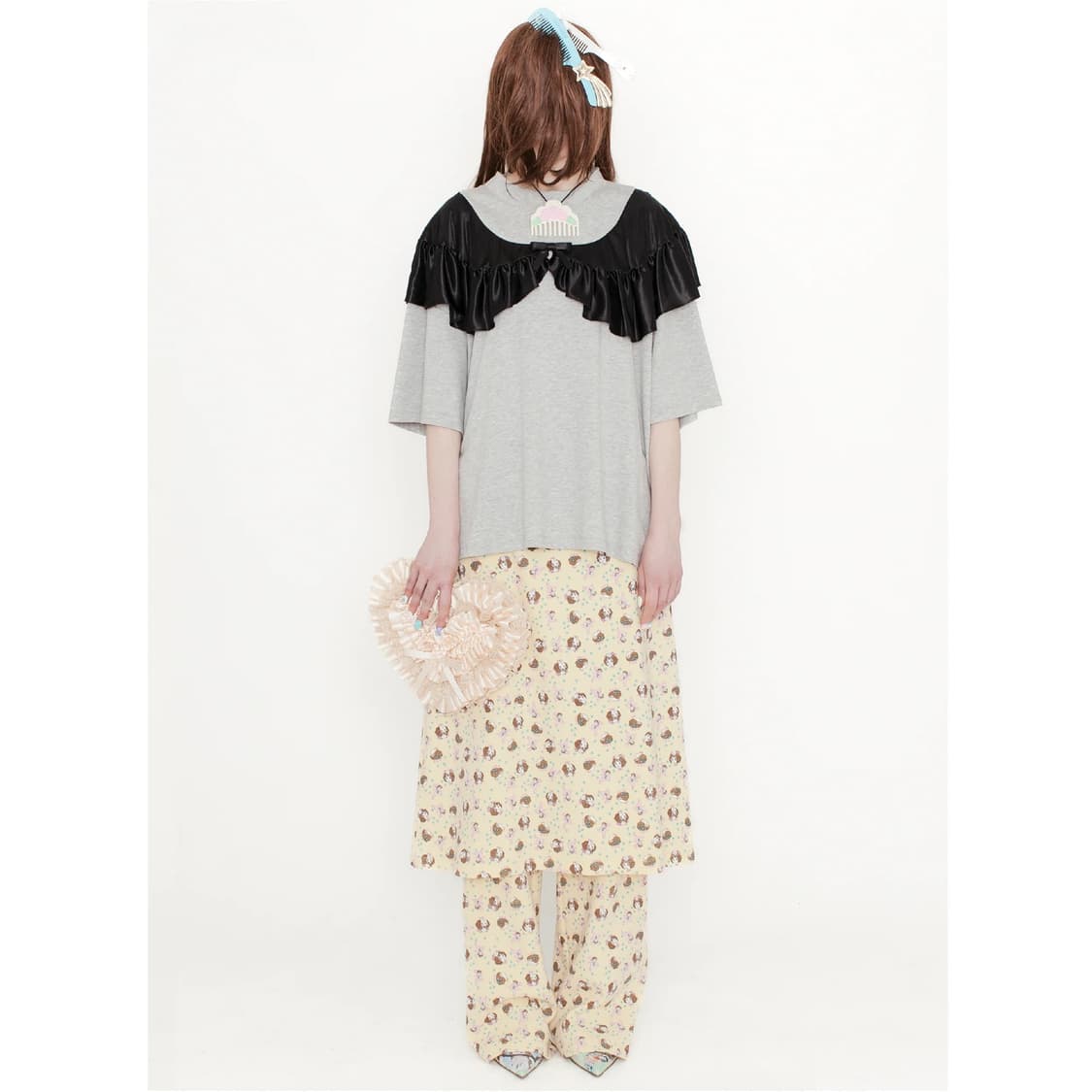 [S]애슐리 윌리엄스 CURTAIN 티셔츠/그레이 상품이미지1