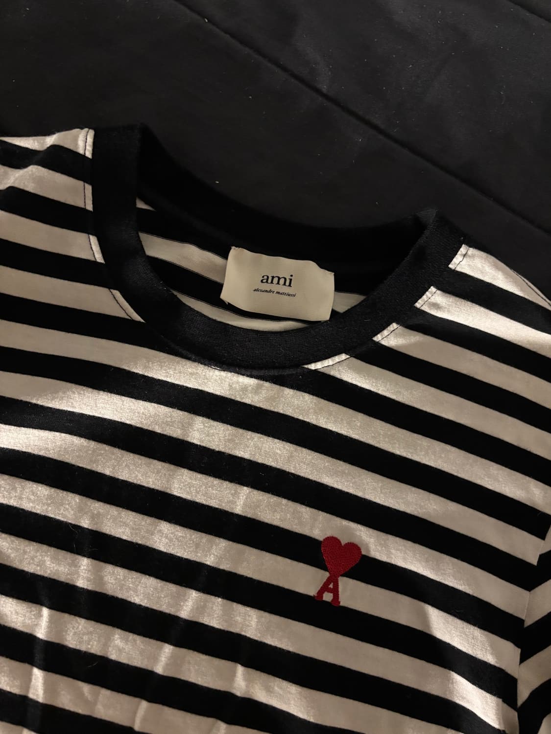 아미 스몰하트로고 스트라이프 반팔티 상품이미지2