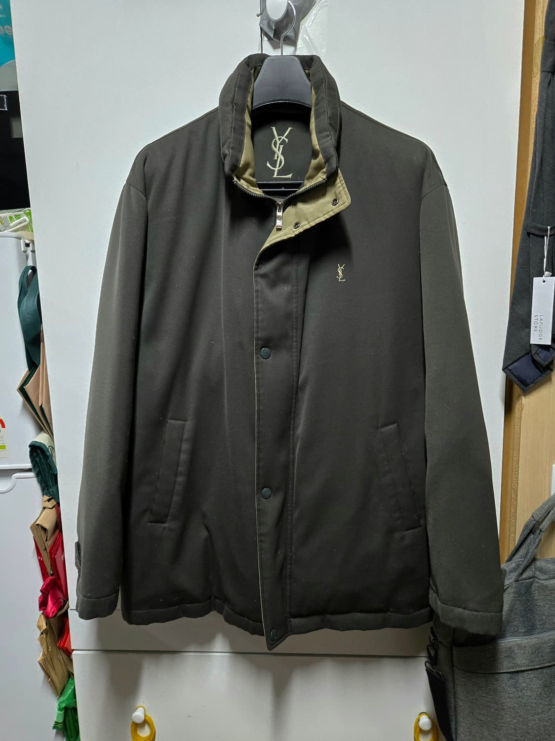 입생로랑 110 패딩 카키 브라운 2XL 덕다운 ysl 빈티지 상품이미지1