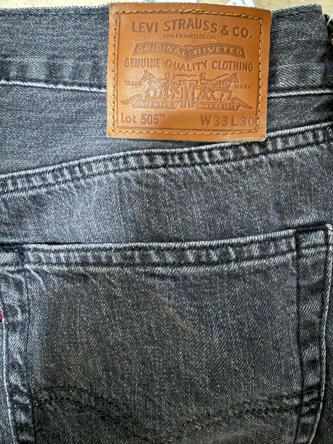 리바이스 505 셀비지 흑청 상품이미지3