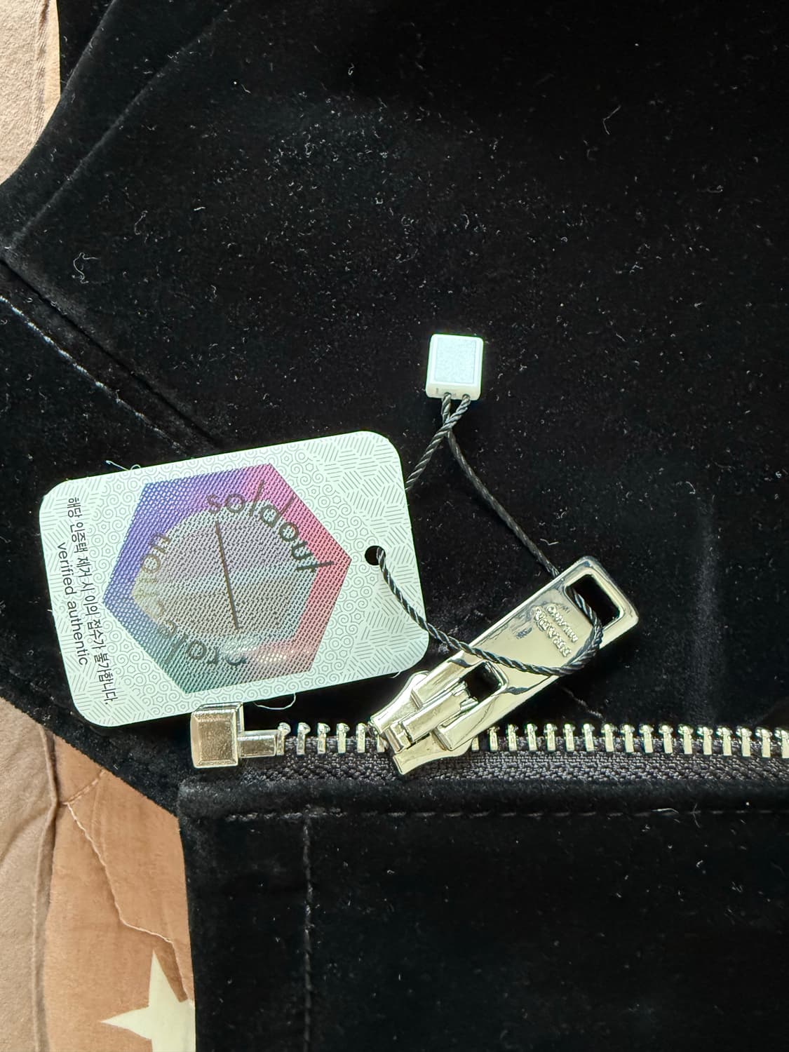 [L]프라다벨벳블루종블랙 상품이미지3