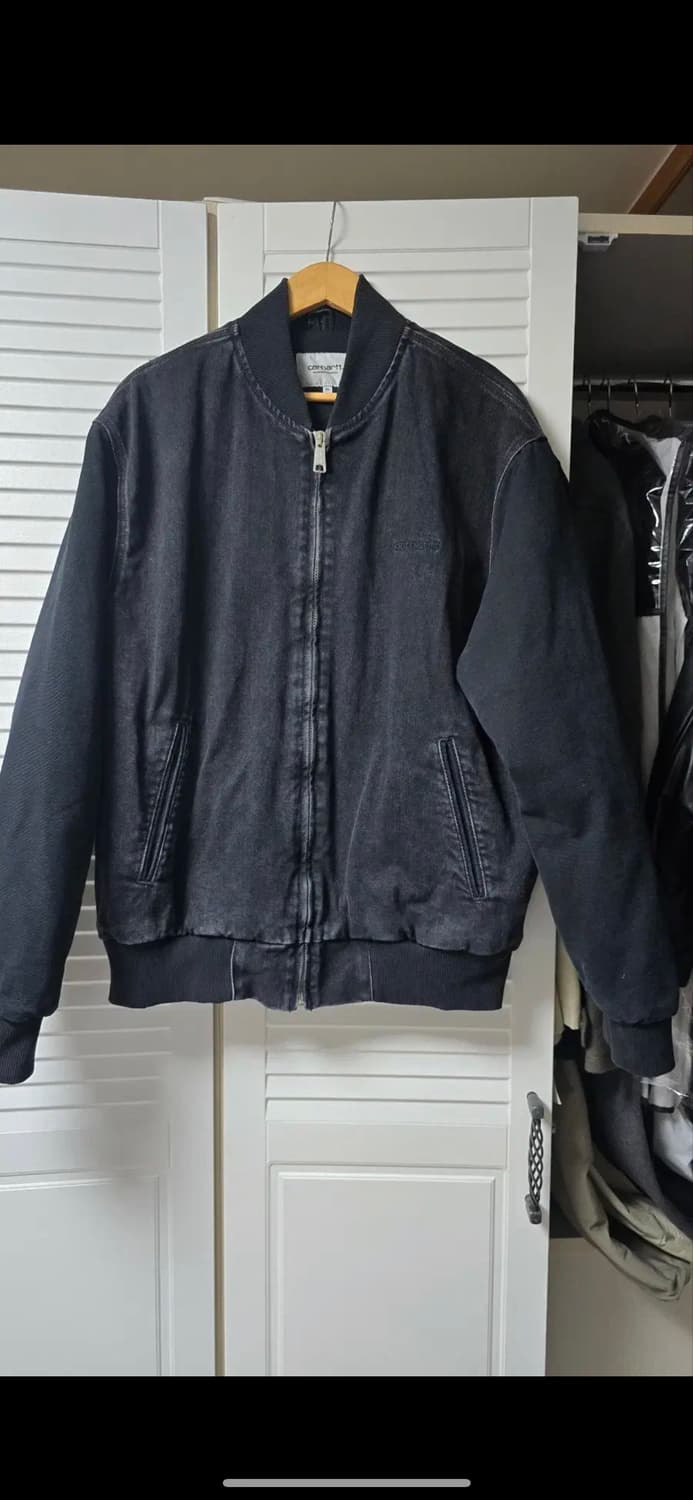 [XL] 칼하트 WIP 코튼 메이틀랜드 데님 팍손 봄버 블랙 상품이미지1