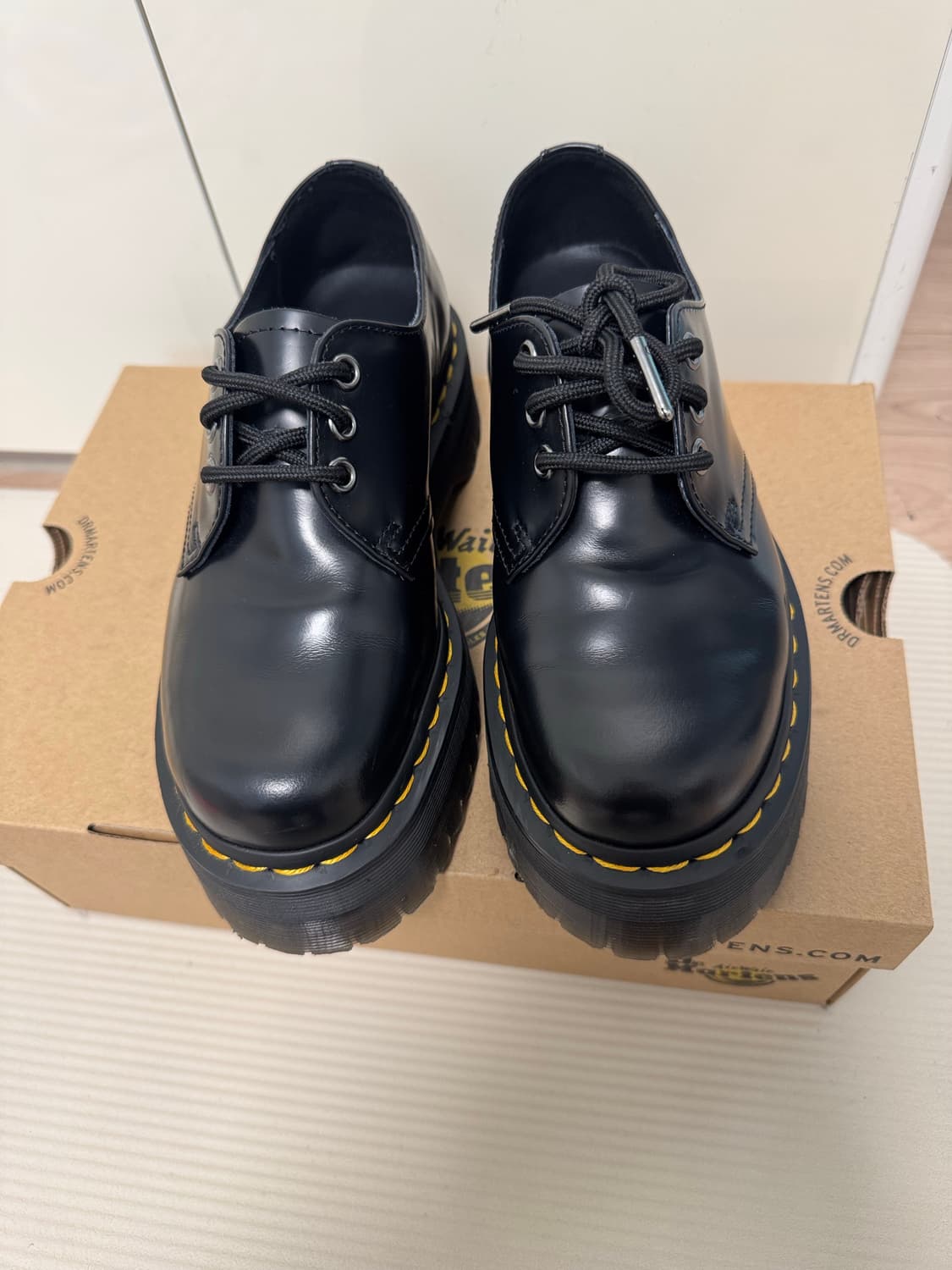 닥터마틴 1461 쿼드 블랙 폴리시드 스무스 230 상품이미지7