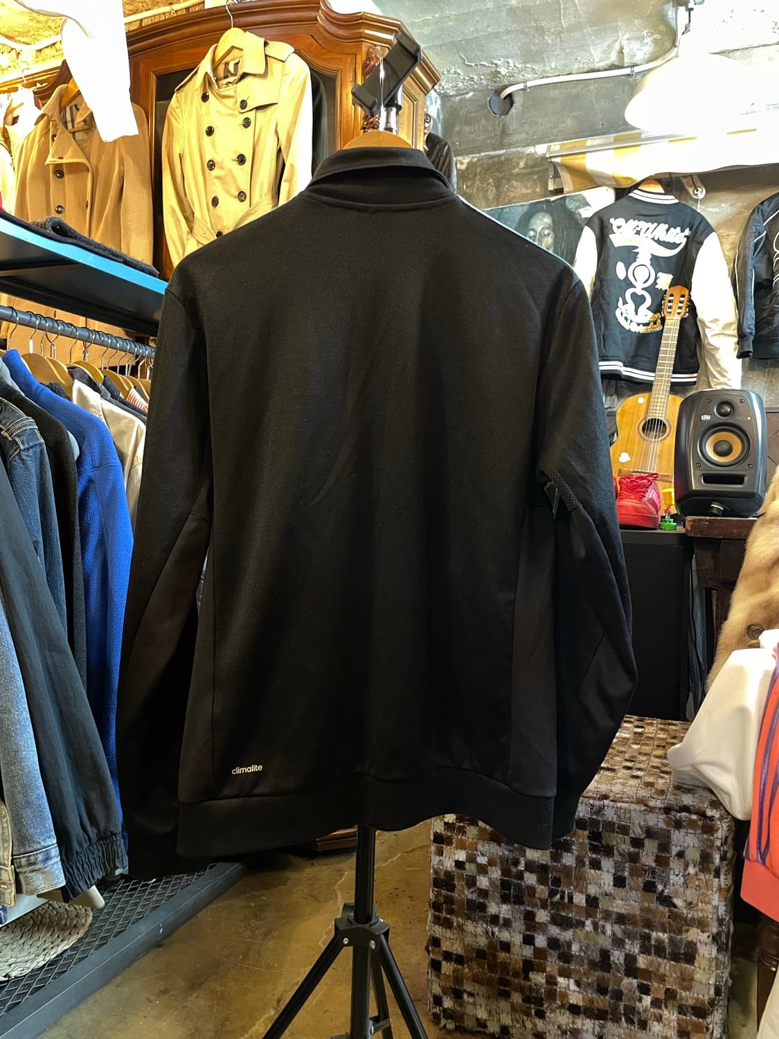 아디다스 블랙/스카이블루 삼선 트랙탑 저지 자켓 상품이미지7