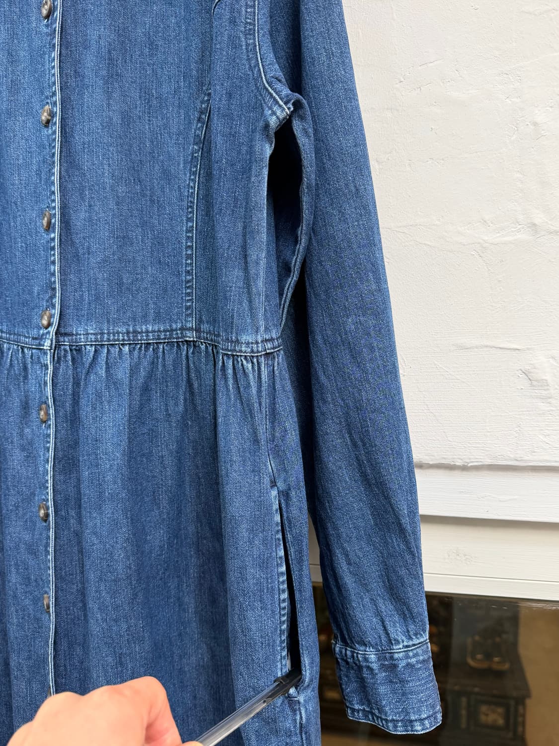 L.L.Bean 엘엘빈 레귤러 핏 청 데님 셔츠 원피스 M 상품이미지5