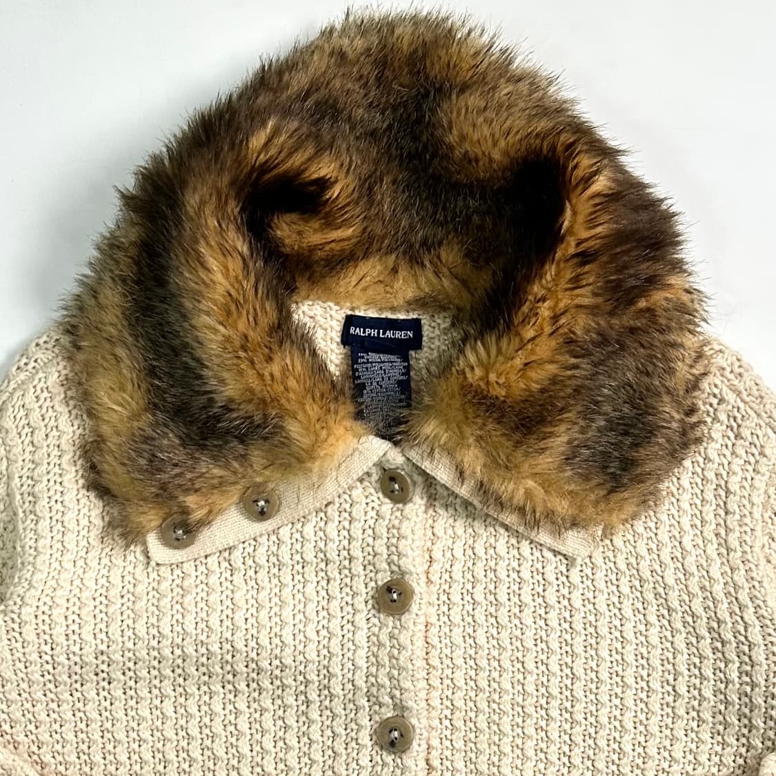 폴로 랄프로렌 퍼 카라 니트 가디건 상품이미지2