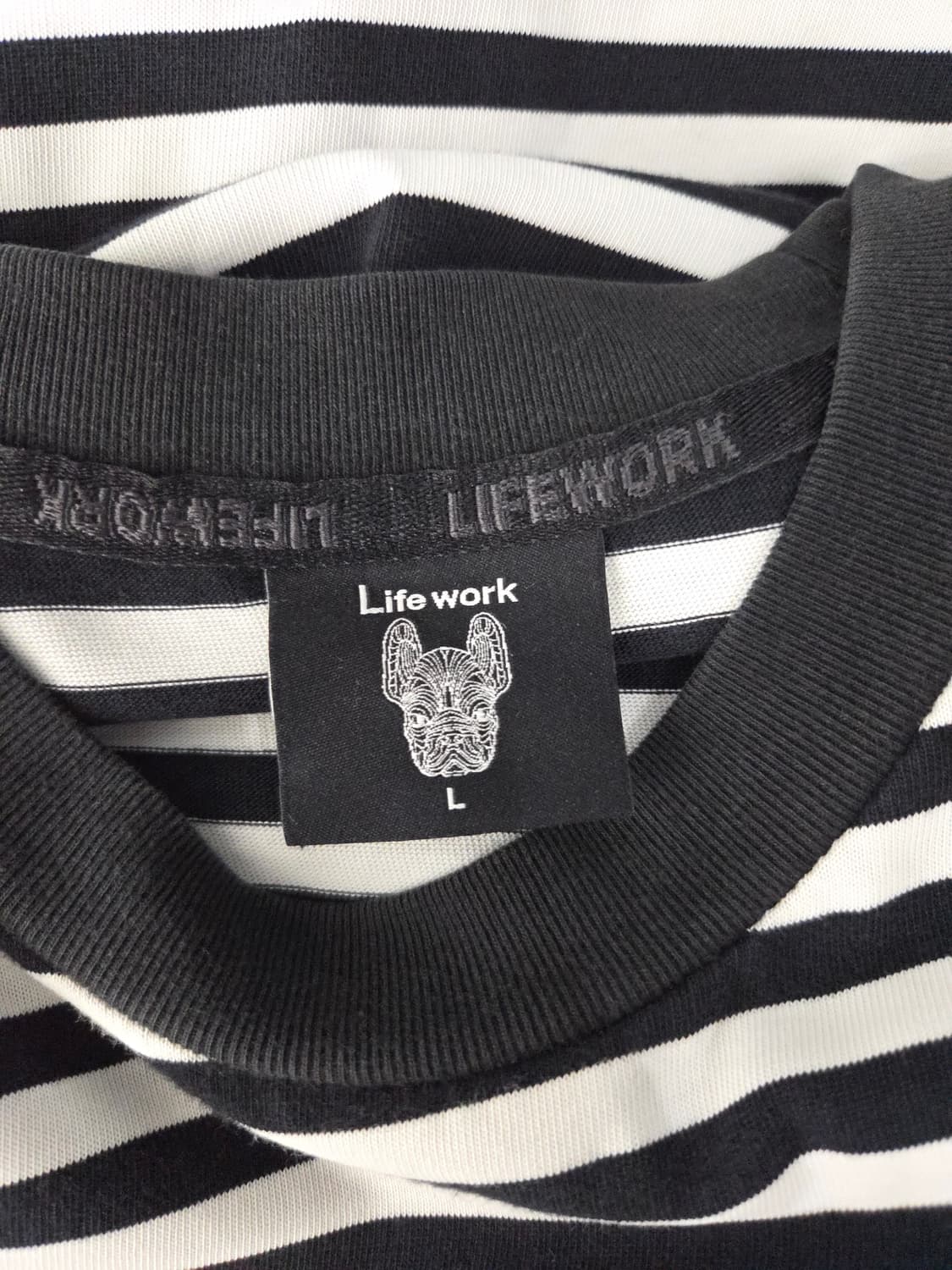 라이프워크 라독 스트라이프 레이어드 데미지 오버핏 반팔 상품이미지8