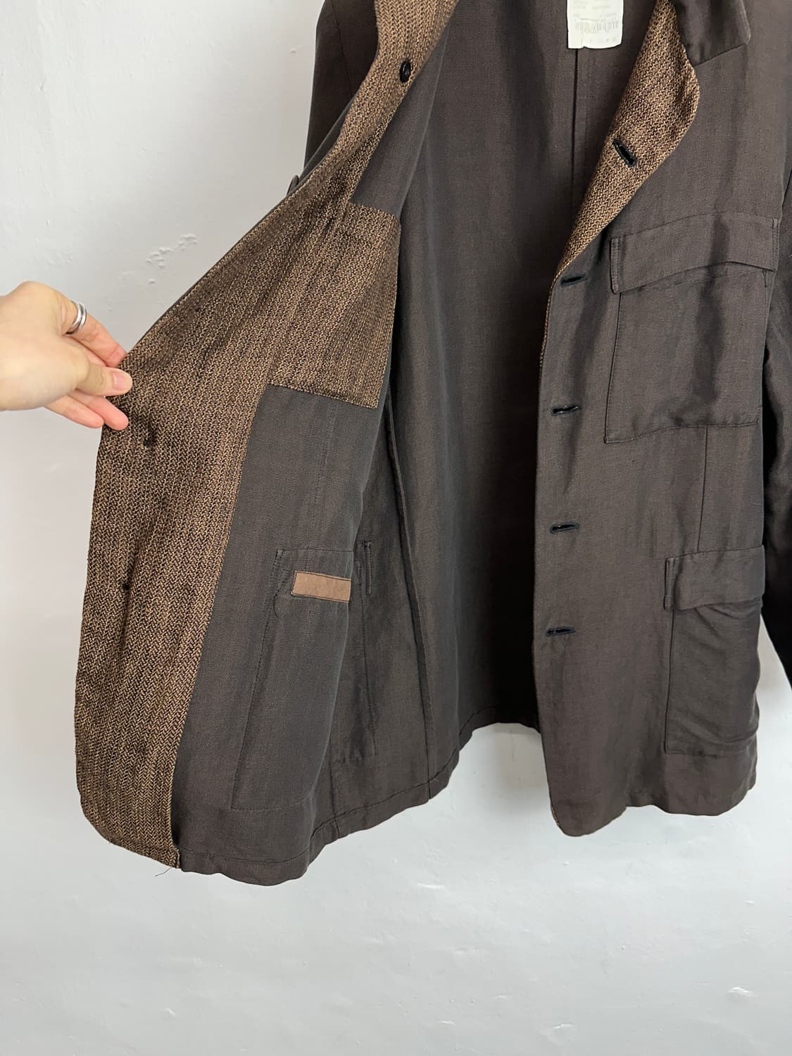 G. GUAGLIANONE Flax-Silk Blend Jacket 상품이미지7