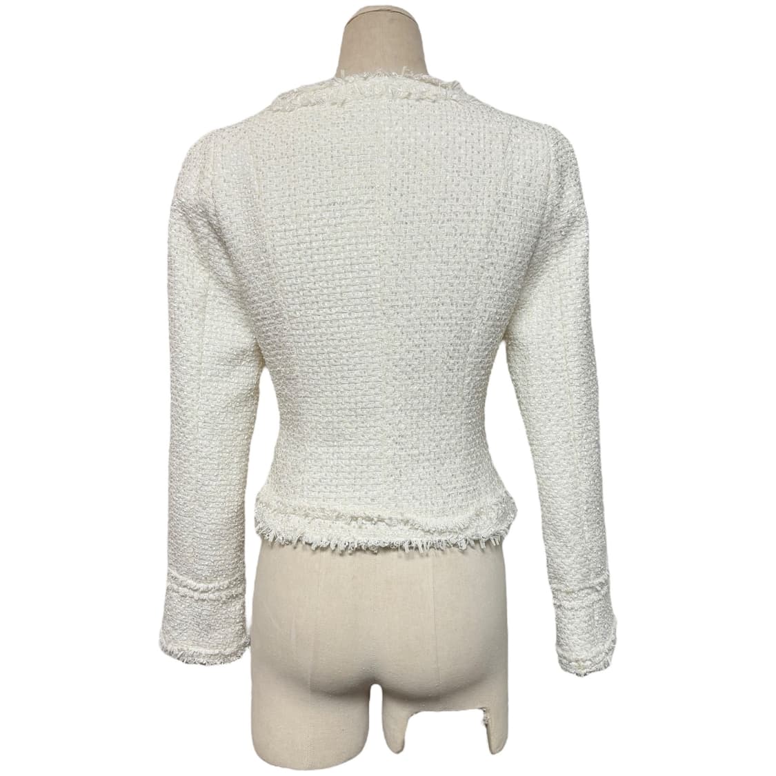 3665 아이보리 스퀘어넥 트위드자켓 상품이미지4