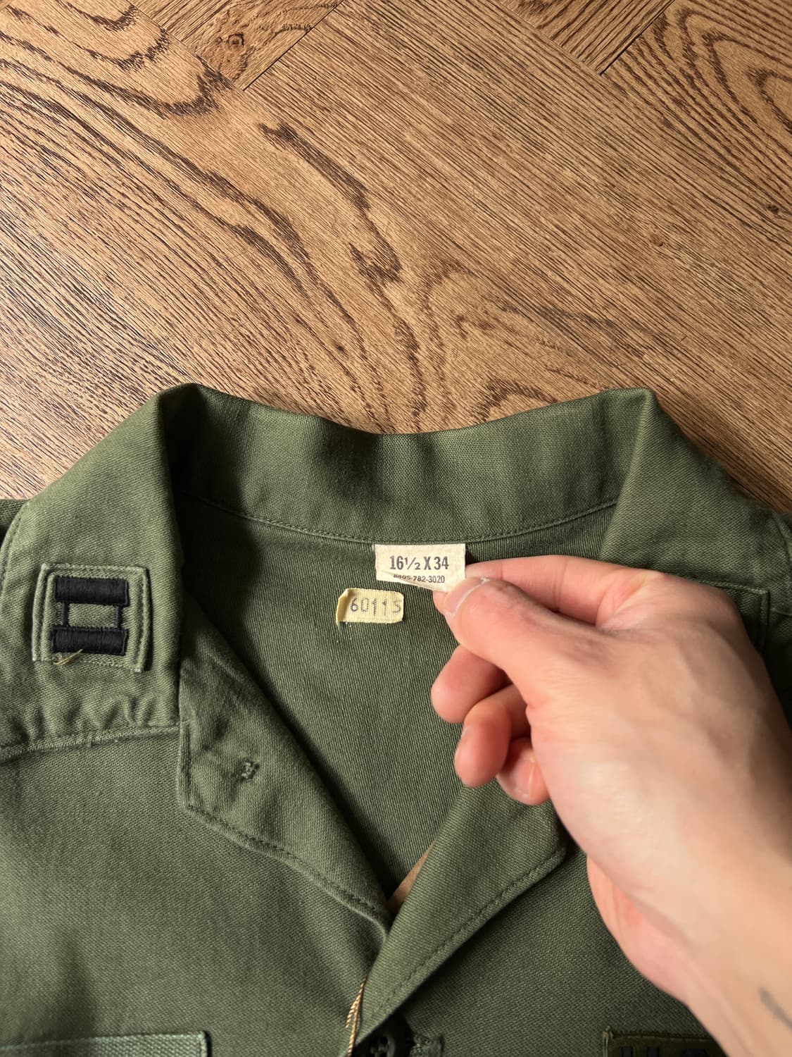 [L]60's 오리지널 U.S ARMY OG-107 밀리터리 셔츠 상품이미지2