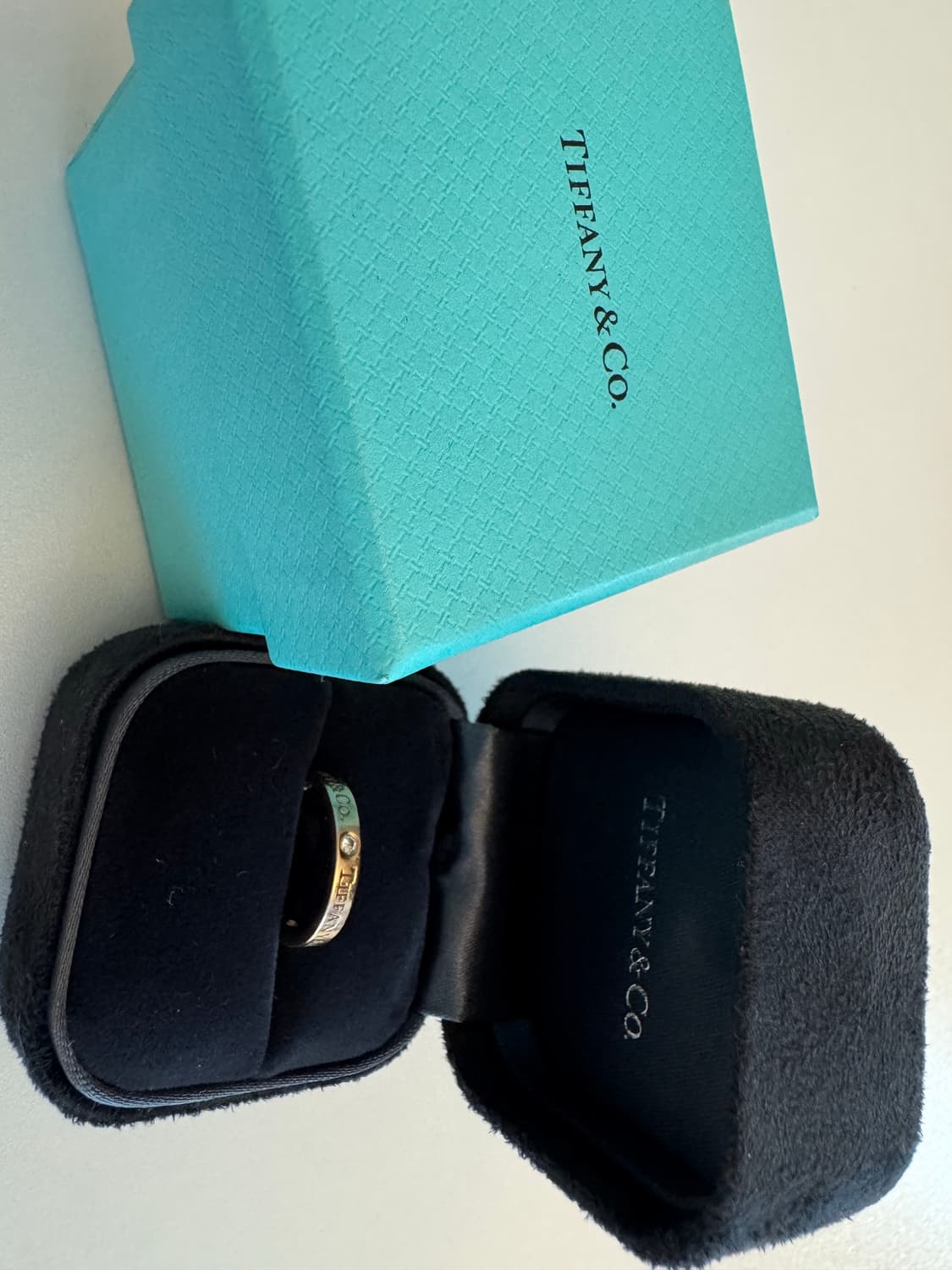 티파니앤코 T&Co 밴드링 3mm, 18k 로즈골드, 다이아몬드 세팅 상품이미지2