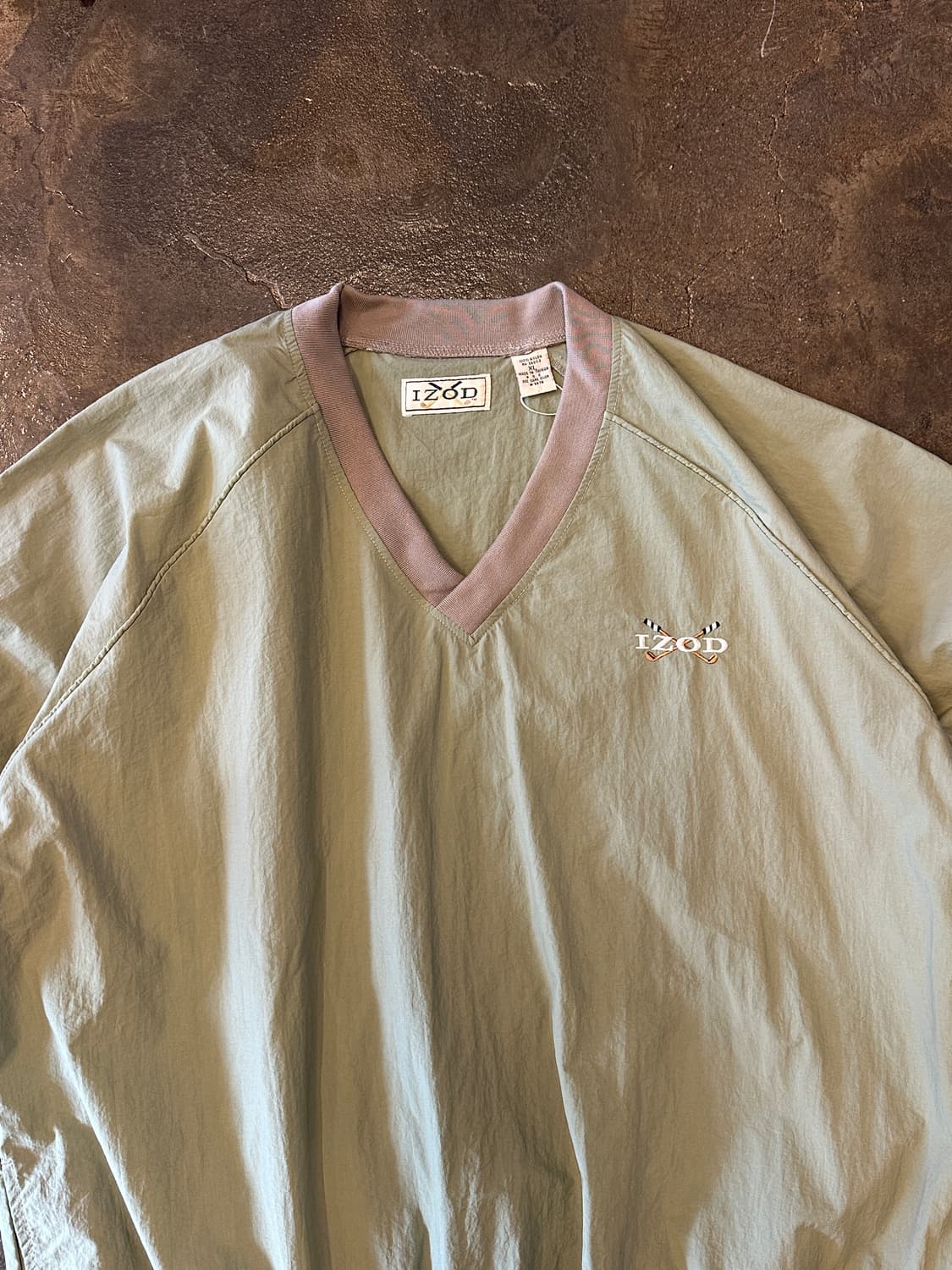 90s IZOD 아이조드 풀오버 바람막이 파스텔 그린 XL 상품이미지3