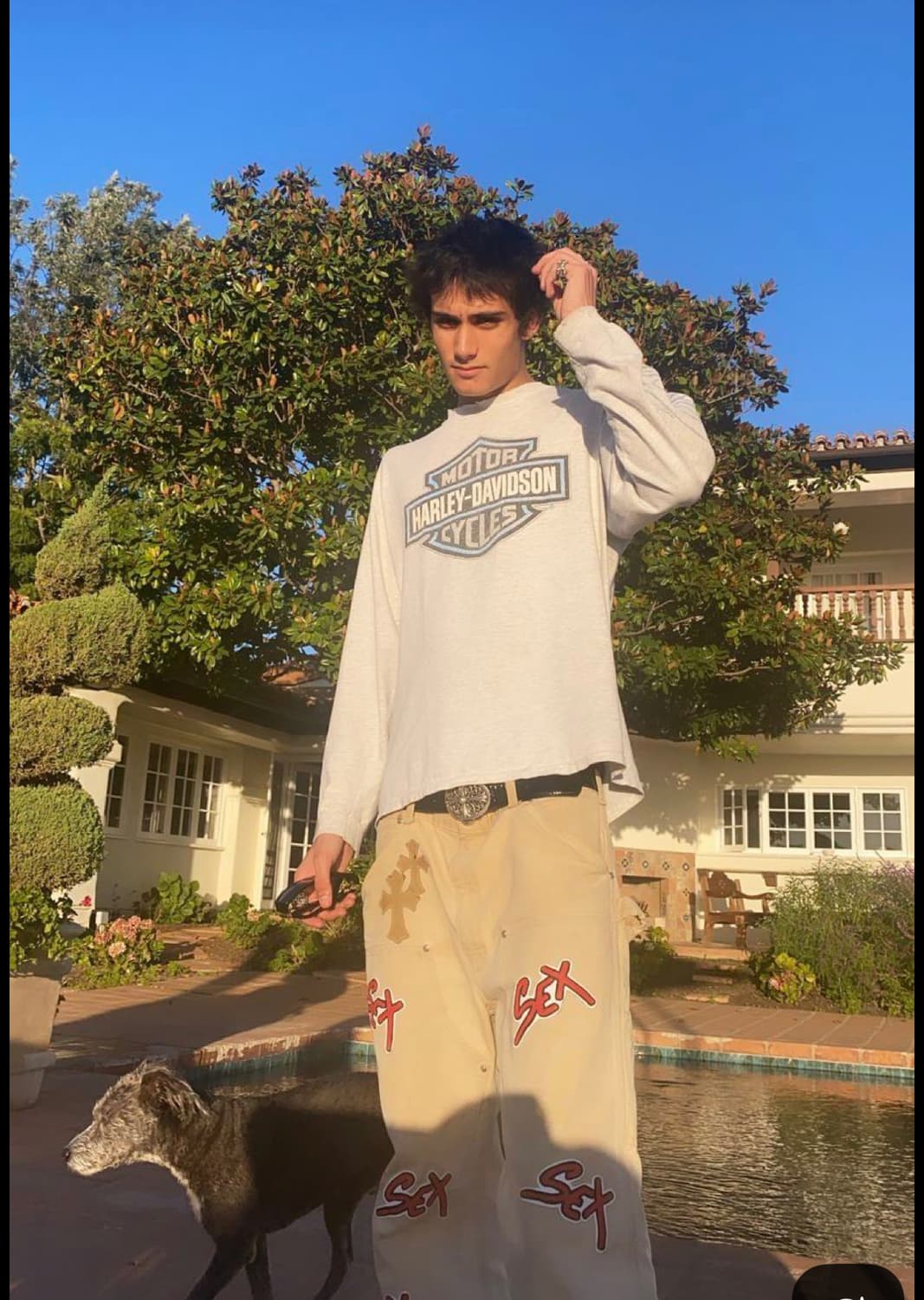 (크리스티안스타크 착용) 1996 할리데이비슨 플레임 롱슬리브 M 판매 상품이미지1