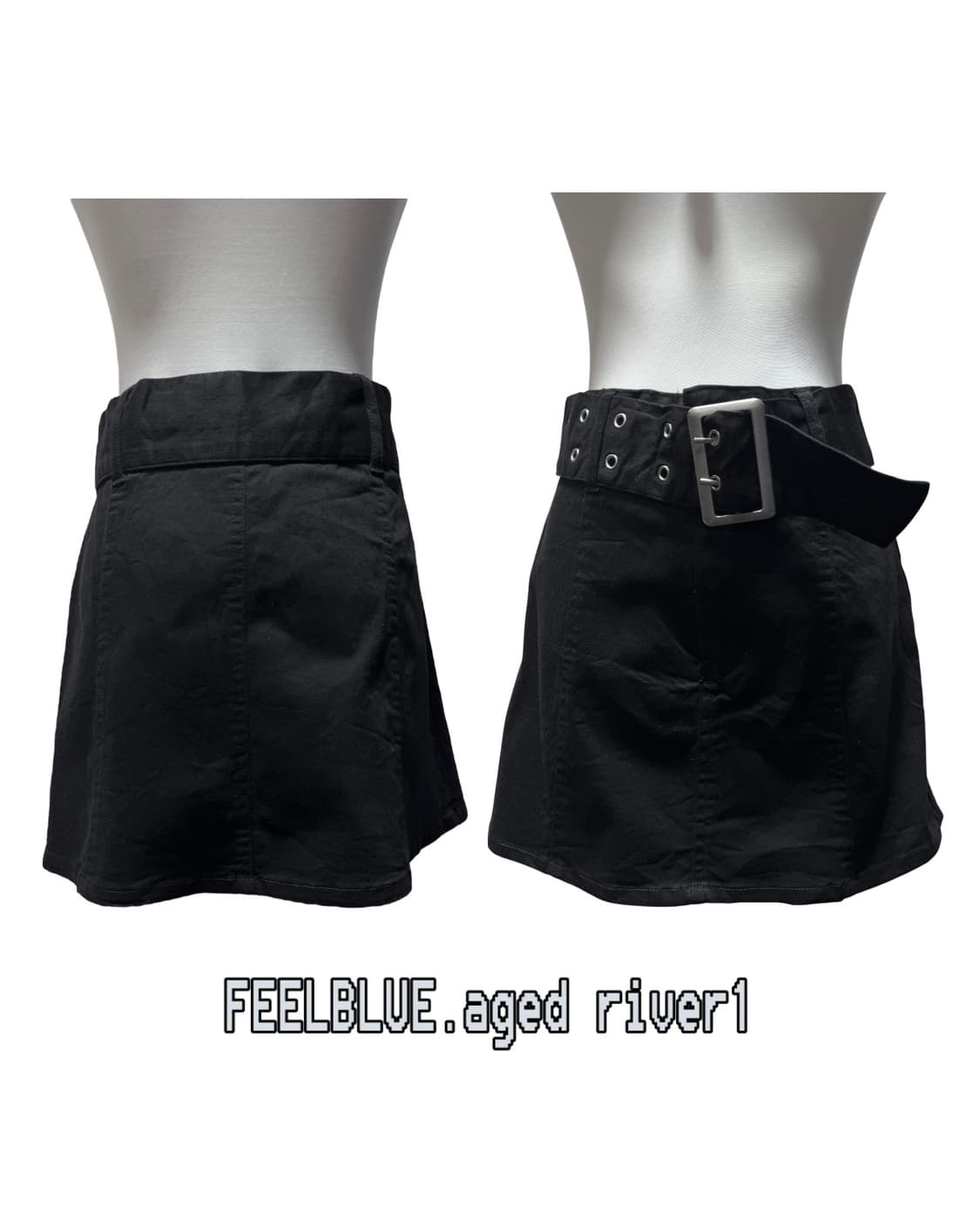 Skull Stud Top & Belt Skirt Gothic Set 상품이미지9