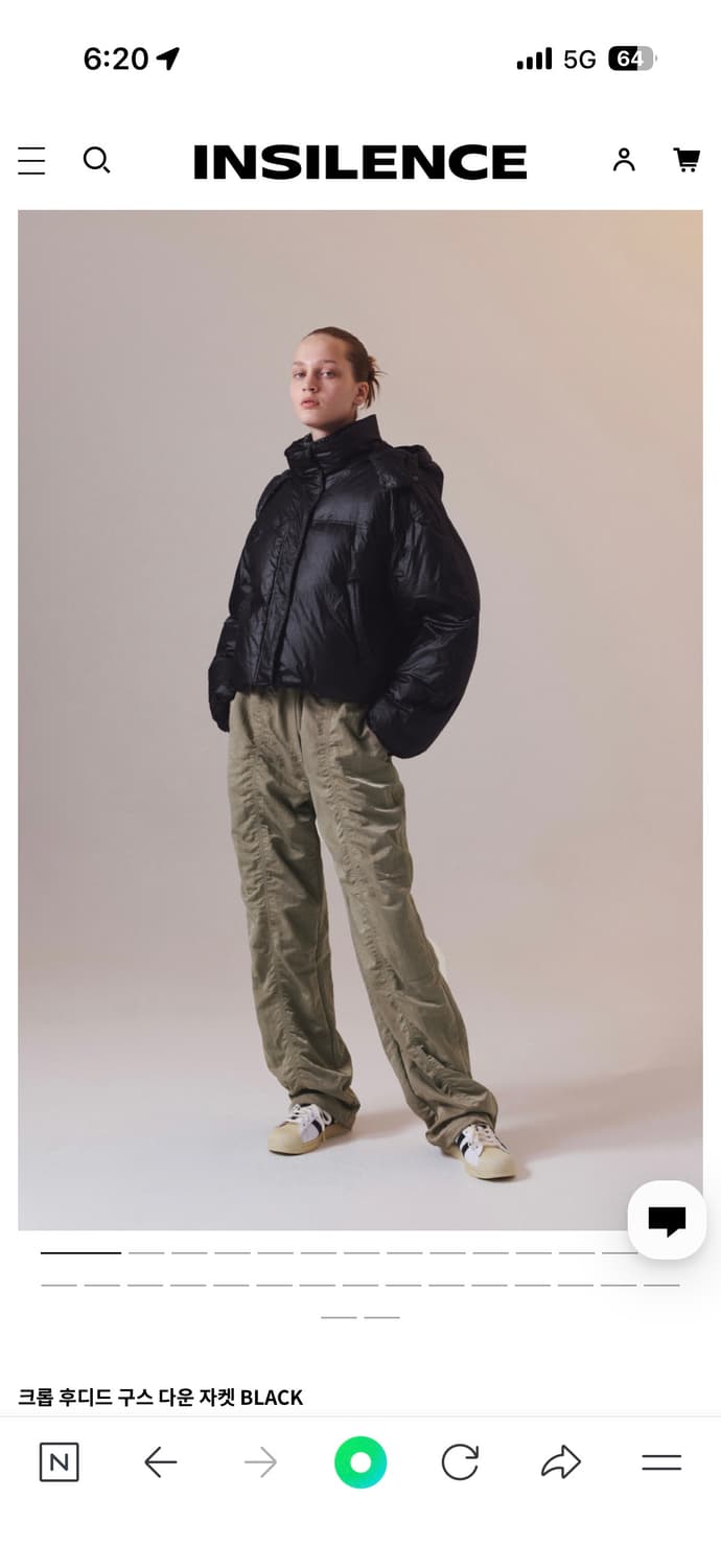 인사일런스우먼 크롭 후디드 패딩 상품이미지1