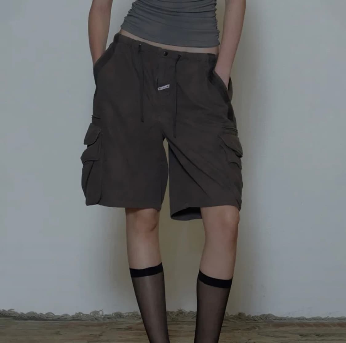 스컬프터 Twill Cargo Half Pants Charcoal 상품이미지3