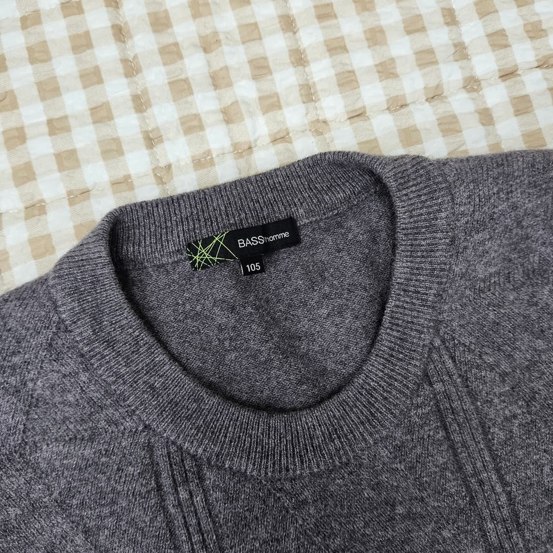 바쏘옴므 울100 긴소매 니트 남자100 상품이미지2