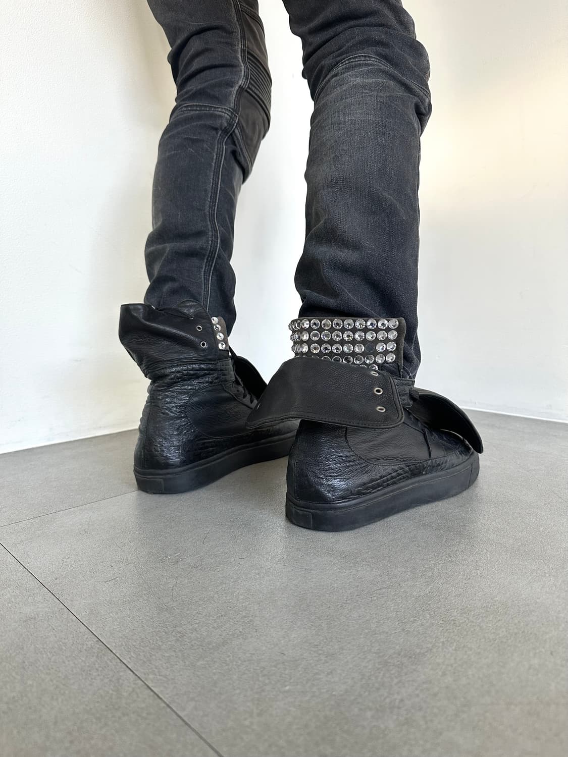 쥬세페자노티 아카이브 레더 폴딩 오버텅 하이탑 상품이미지4