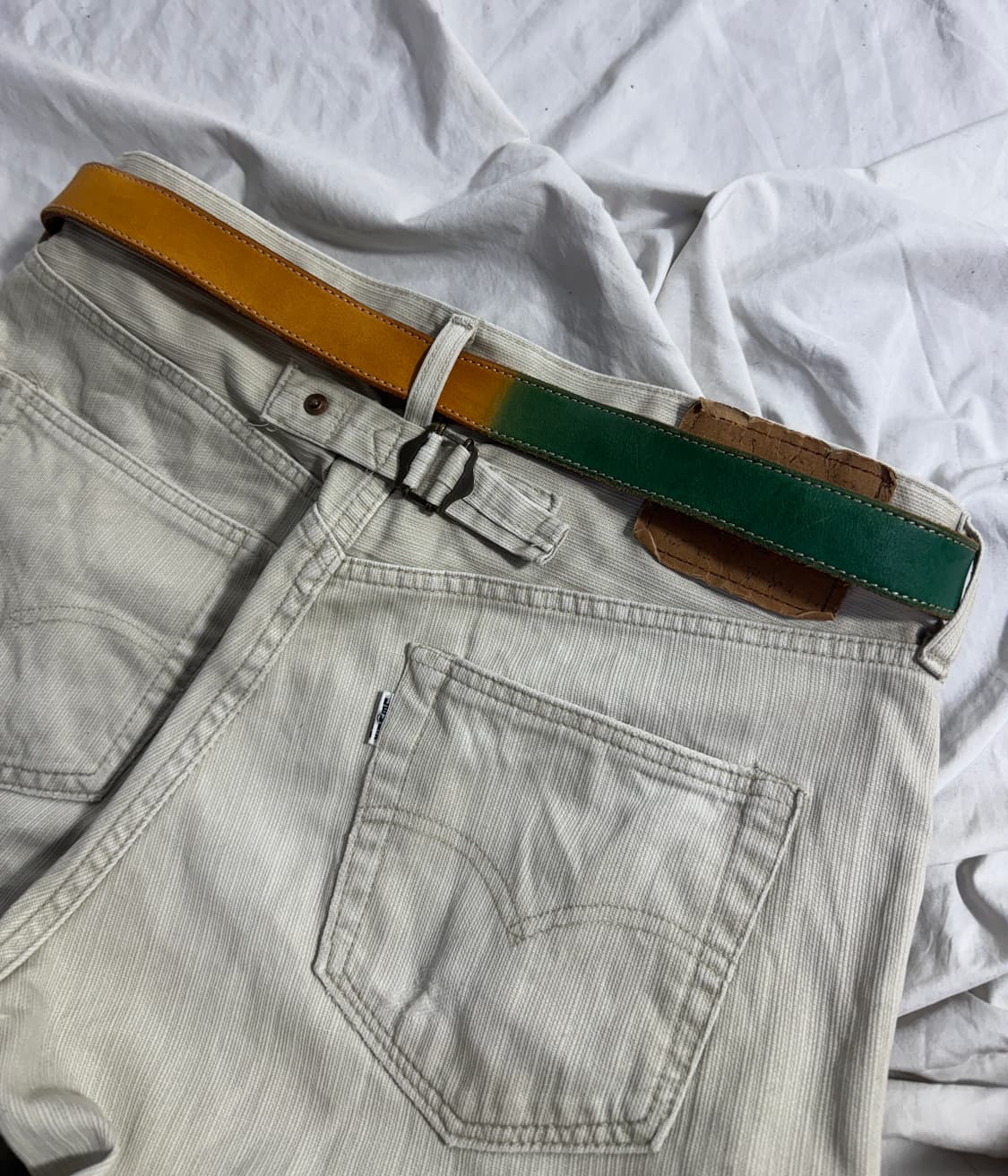 Pou dou dou 투 톤 레더 벨트 상품이미지4