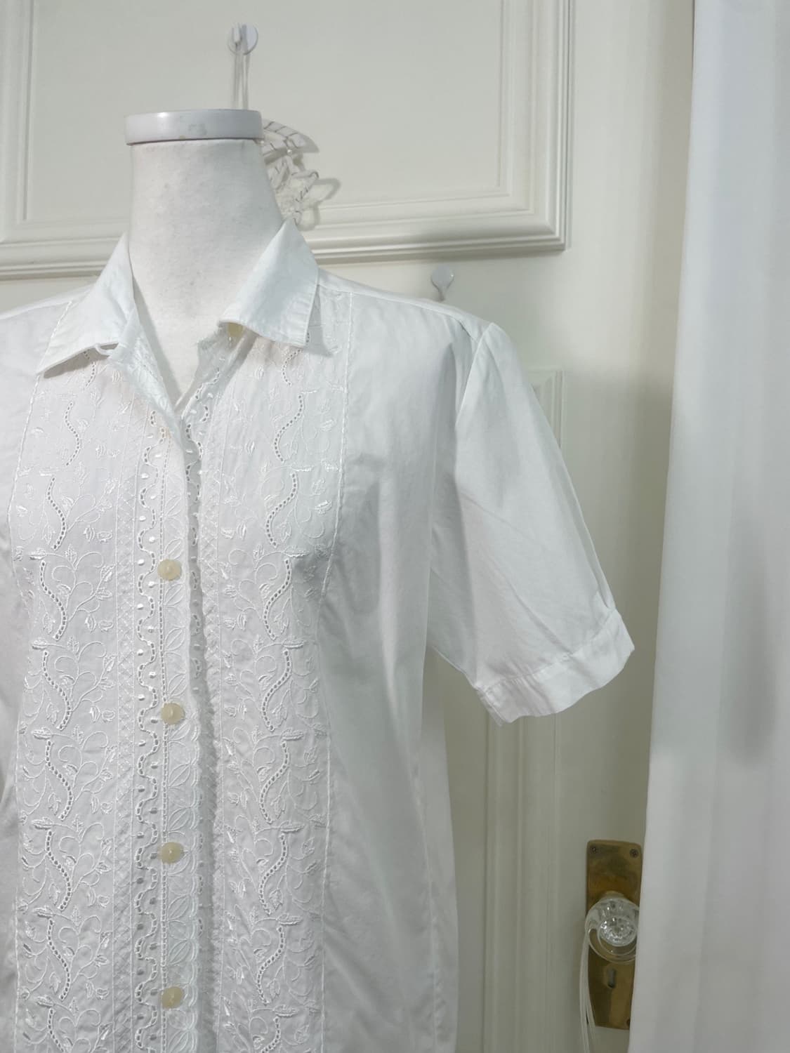 white lace embroidery cotton summer blou 상품이미지7