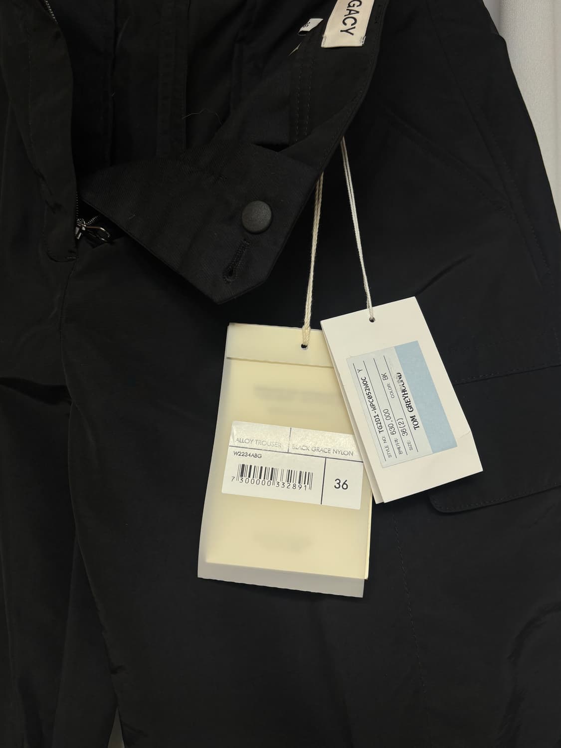 택포/새상품/남:30) 23ss 아워레가시 알로이 트라우저 블랙 나일론 상품이미지4