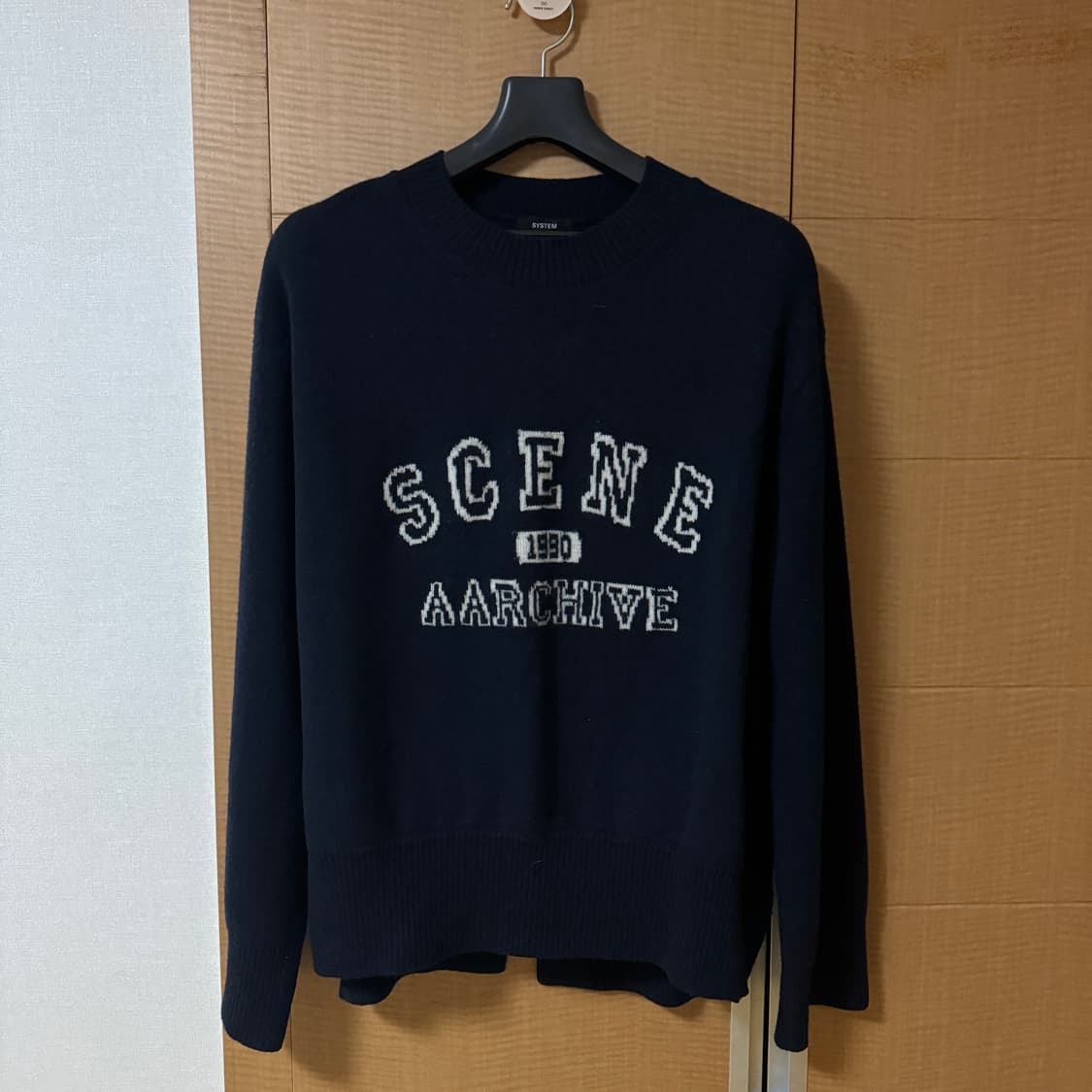 F 한섬 시스템 SYSTEM 울100 니트 네이비 상품이미지1