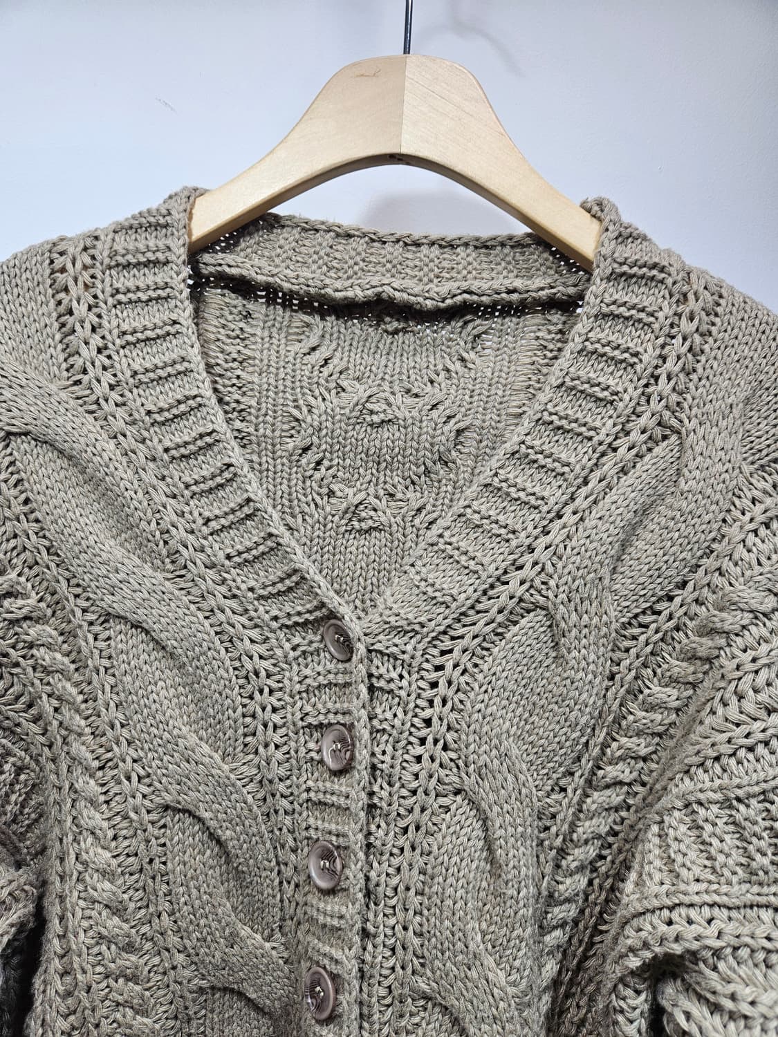 꽈배기 크롭 니트 가디건 상품이미지4