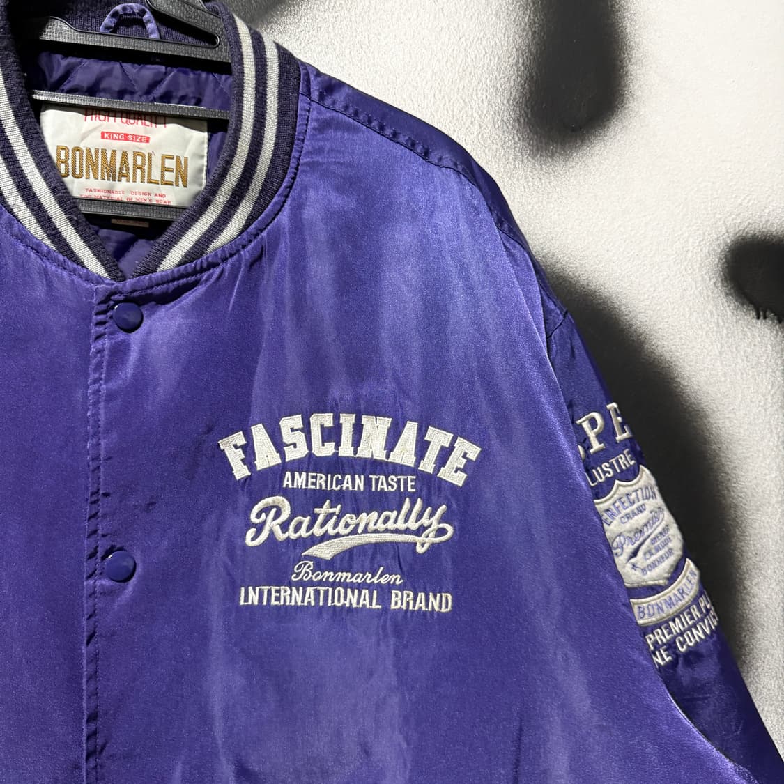 VTG 빈티지 빅사이즈 올드스쿨 자수 디테일 퀼팅 바시티 자켓 상품이미지3