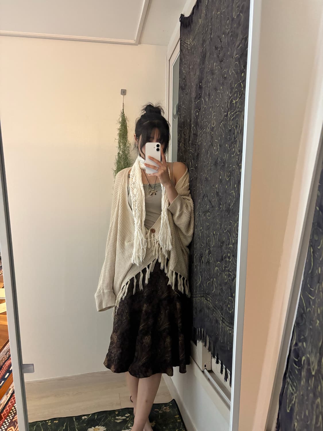 여리핏 우드버튼 아이보리 숄가디건 상품이미지2