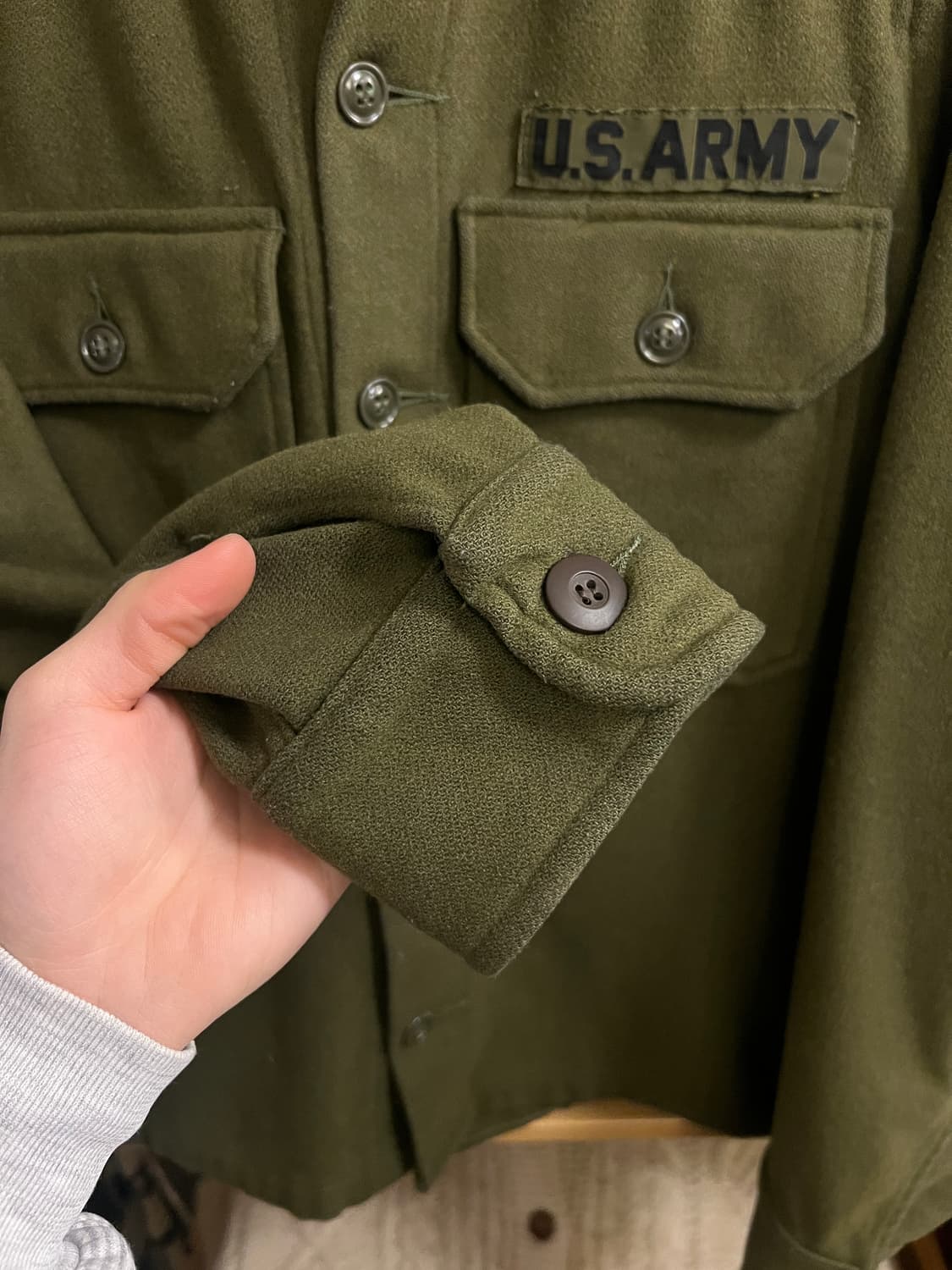 [S]60's 오리지널 U.S ARMY 미군 CPO 오피서 울 셔츠 상품이미지6