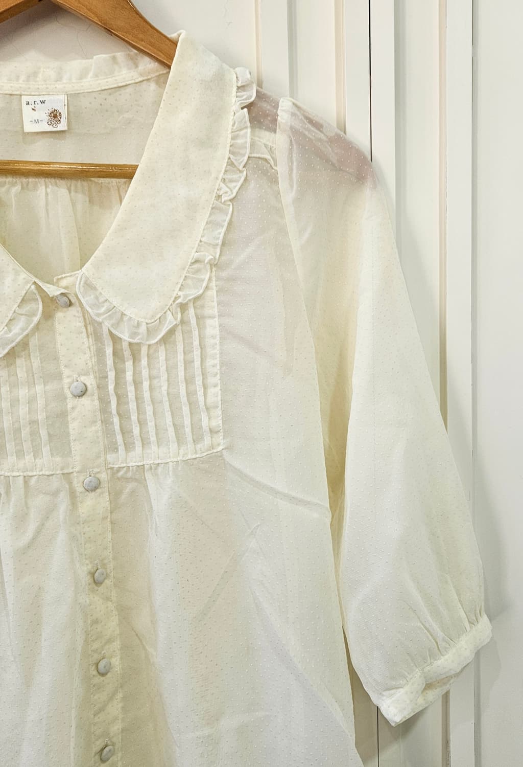 레이스 칼라 블라우스 아이보리 7부 상품이미지5